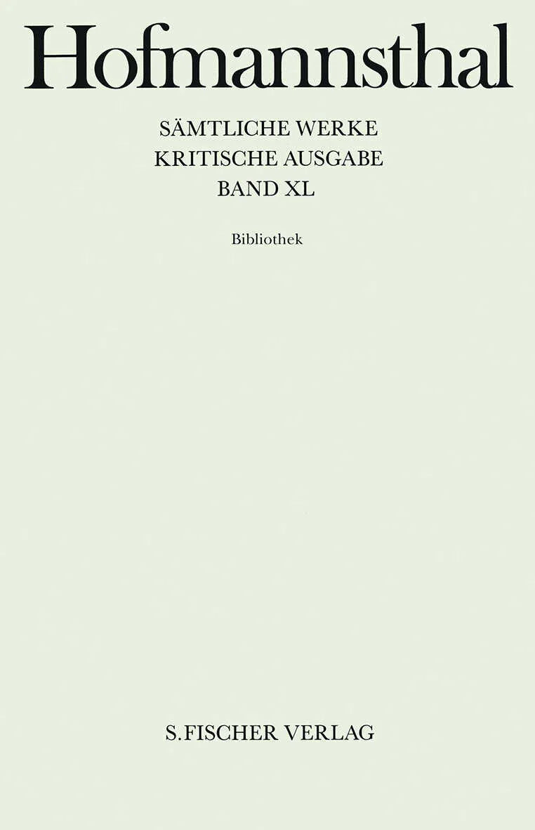 Buchcover von 'Bibliothek' - Gebundene Ausgabe von Hugo von Hofmannsthal