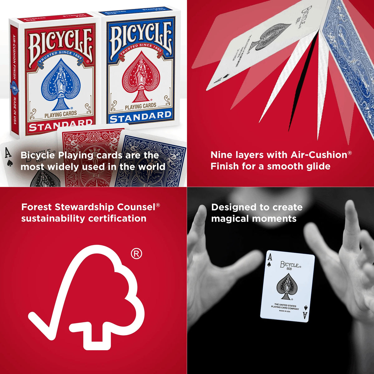 Bicycle Gold Standard 2-Pack Red & Blue – Ansicht