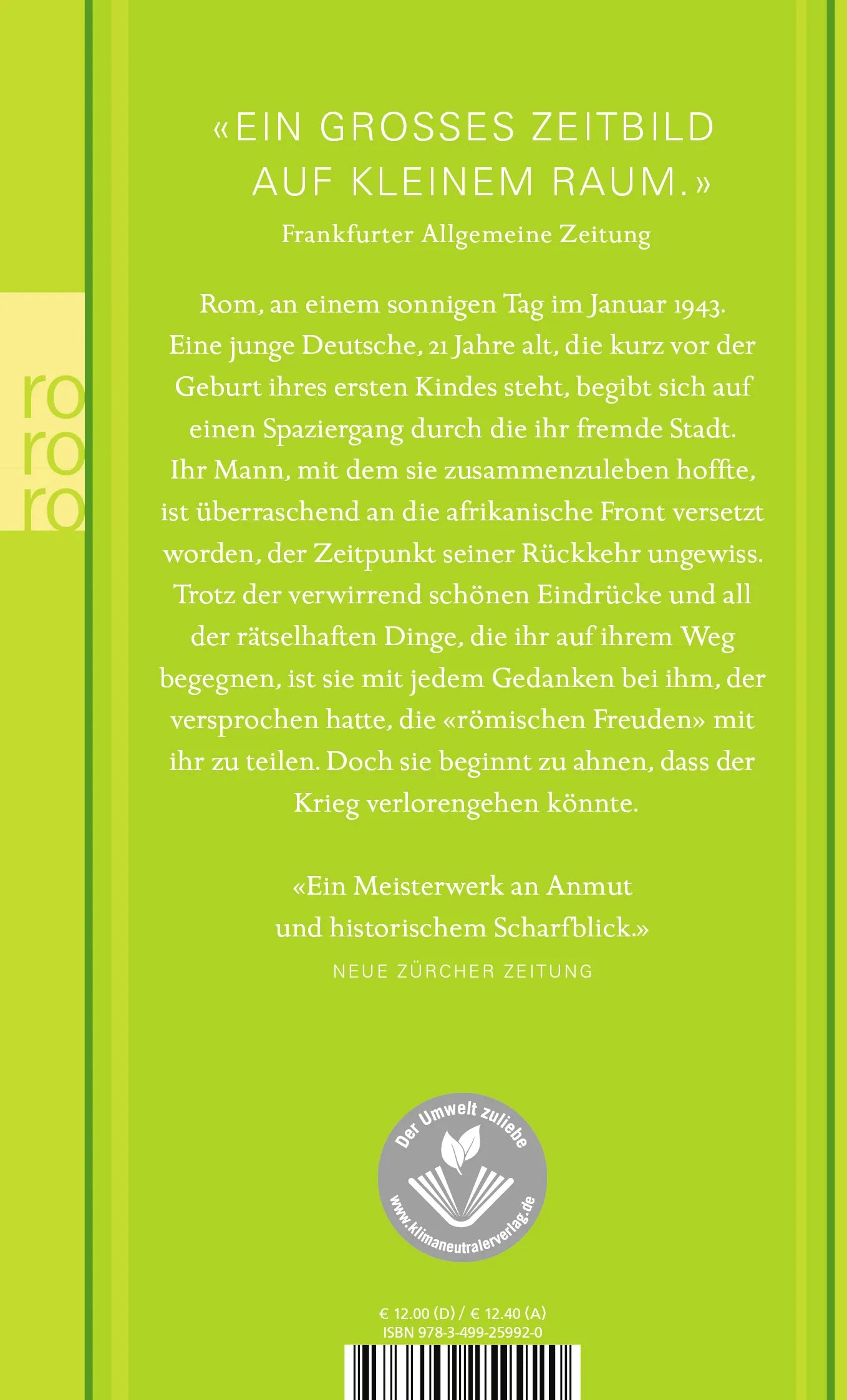 Buchrückseite von 'Bildnis der Mutter als junge Frau' mit Klappentext - Taschenbuch