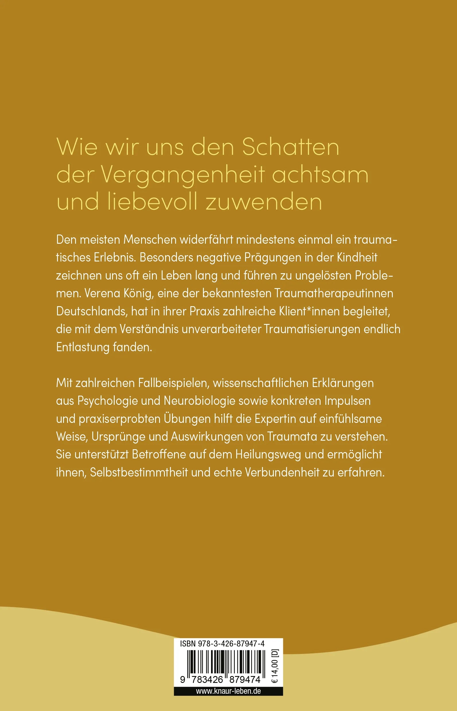 Buchrückseite von 'Bin ich traumatisiert?' mit Klappentext - Taschenbuch
