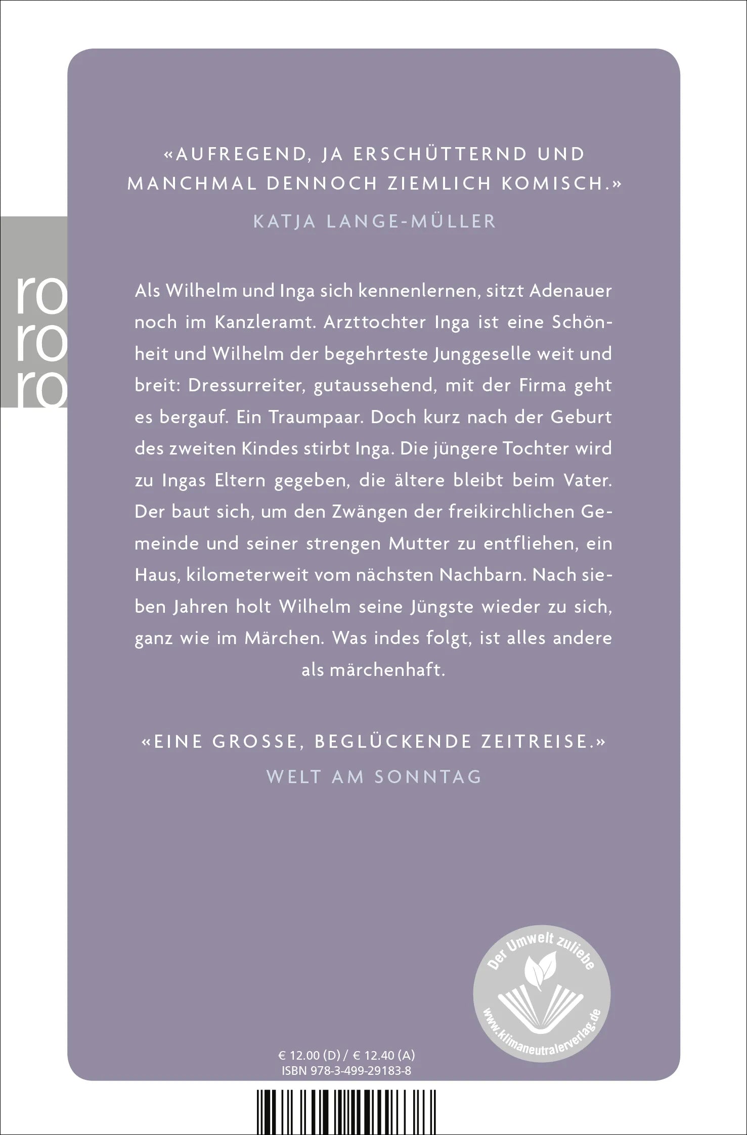 Buchrückseite von 'Bis wieder einer weint' mit Klappentext - Taschenbuch