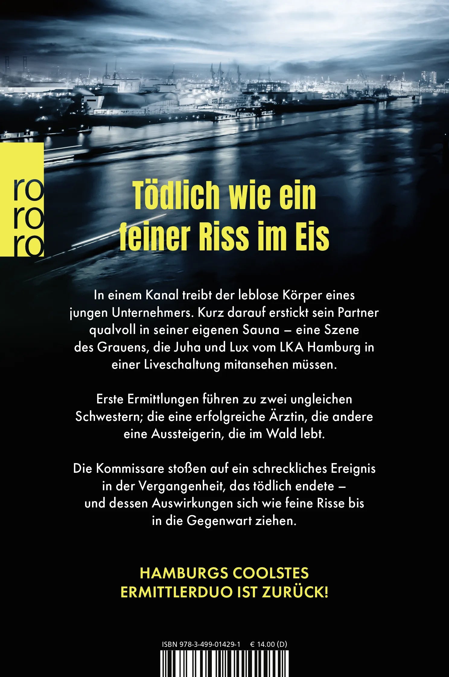 Buchrückseite von 'Bittere Nacht' mit Klappentext - Taschenbuch