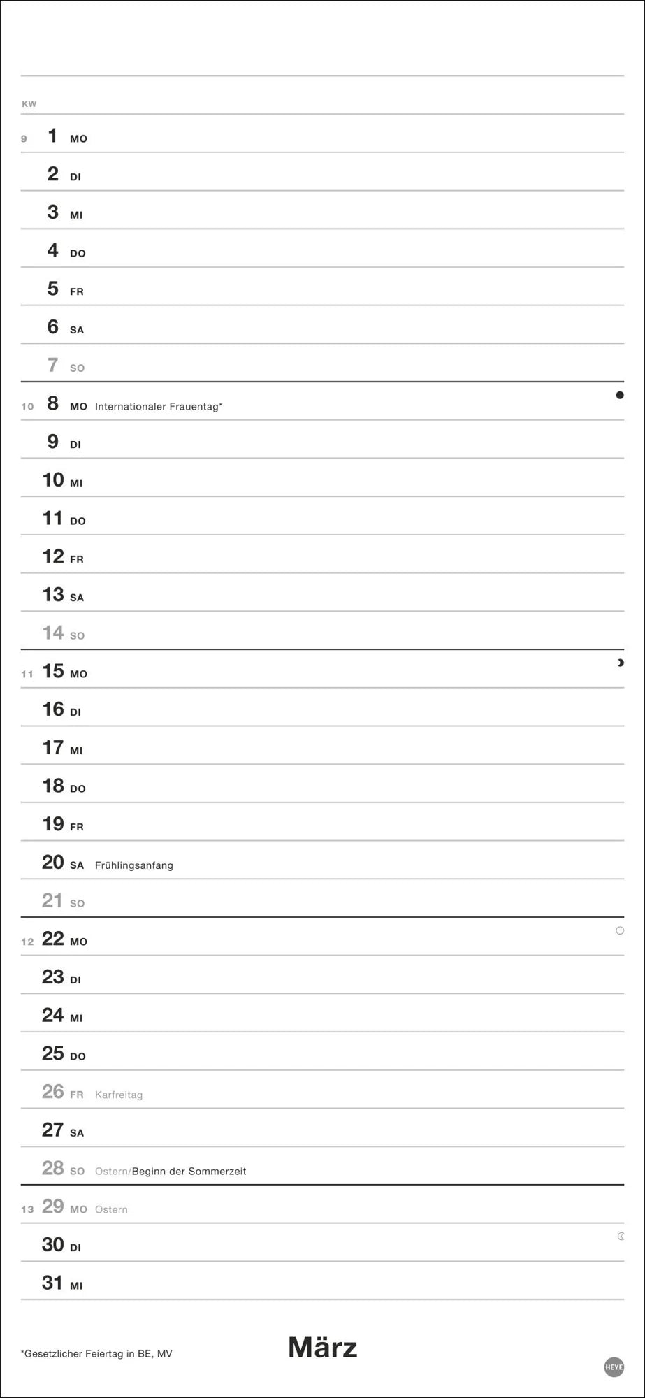 Black&White Planer 2027 – Ansicht