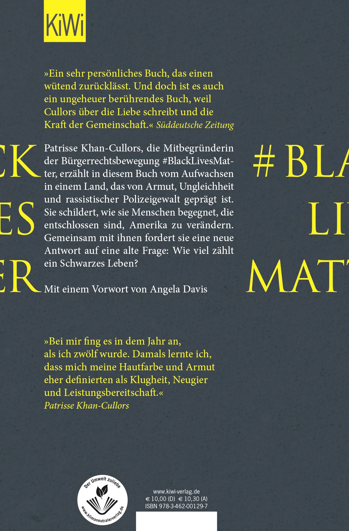 Buchrückseite von '#BlackLivesMatter' mit Klappentext - Taschenbuch