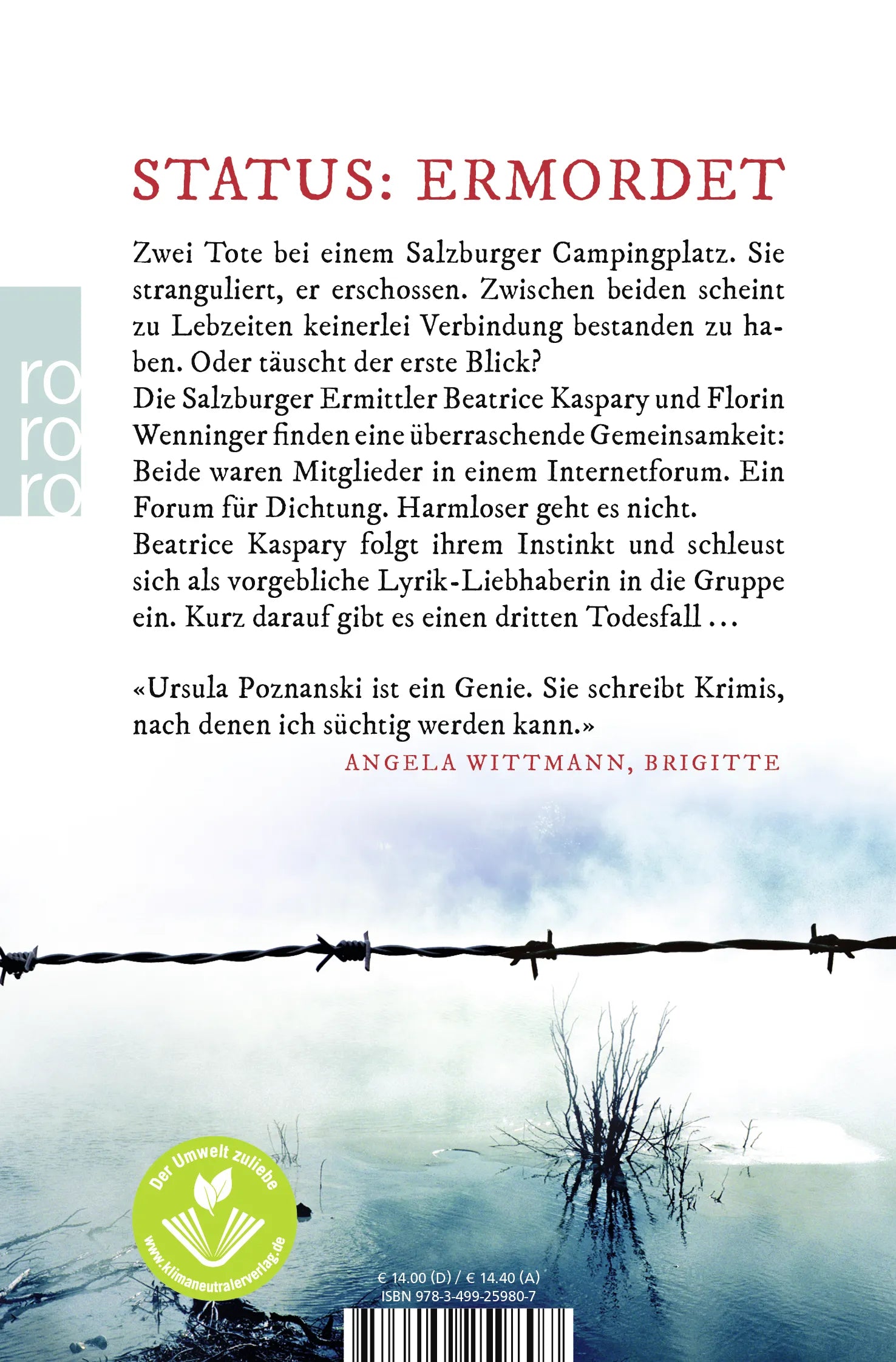 Buchrückseite von 'Blinde Vögel' mit Klappentext - Taschenbuch