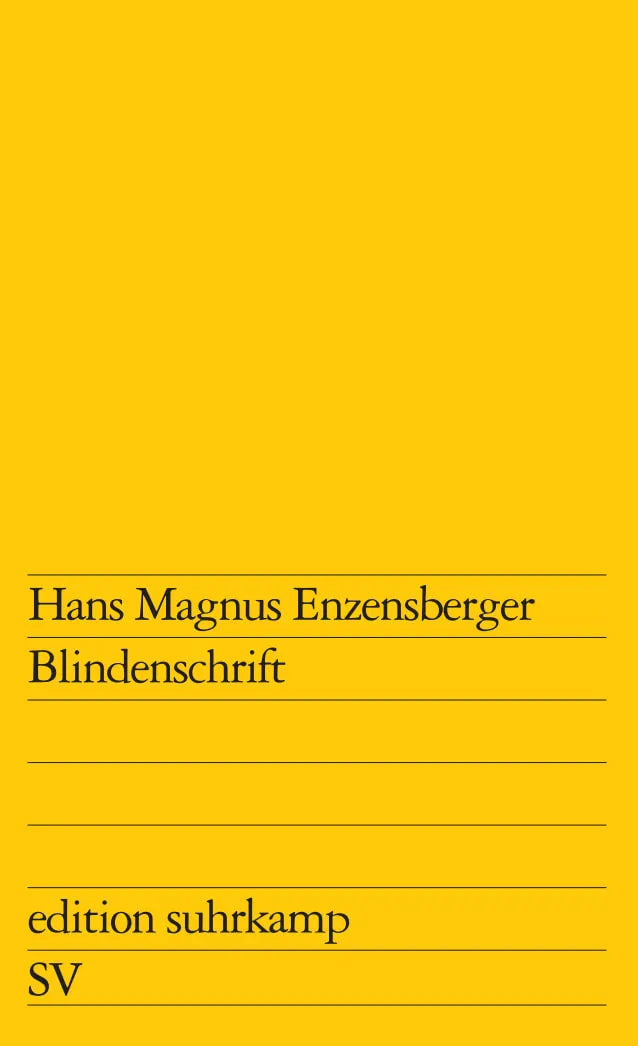 Buchcover von 'Blindenschrift' - Taschenbuch von Hans Magnus Enzensberger
