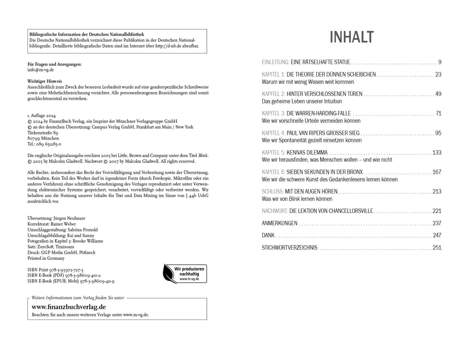 Innenansicht von 'Blink' - Paperback