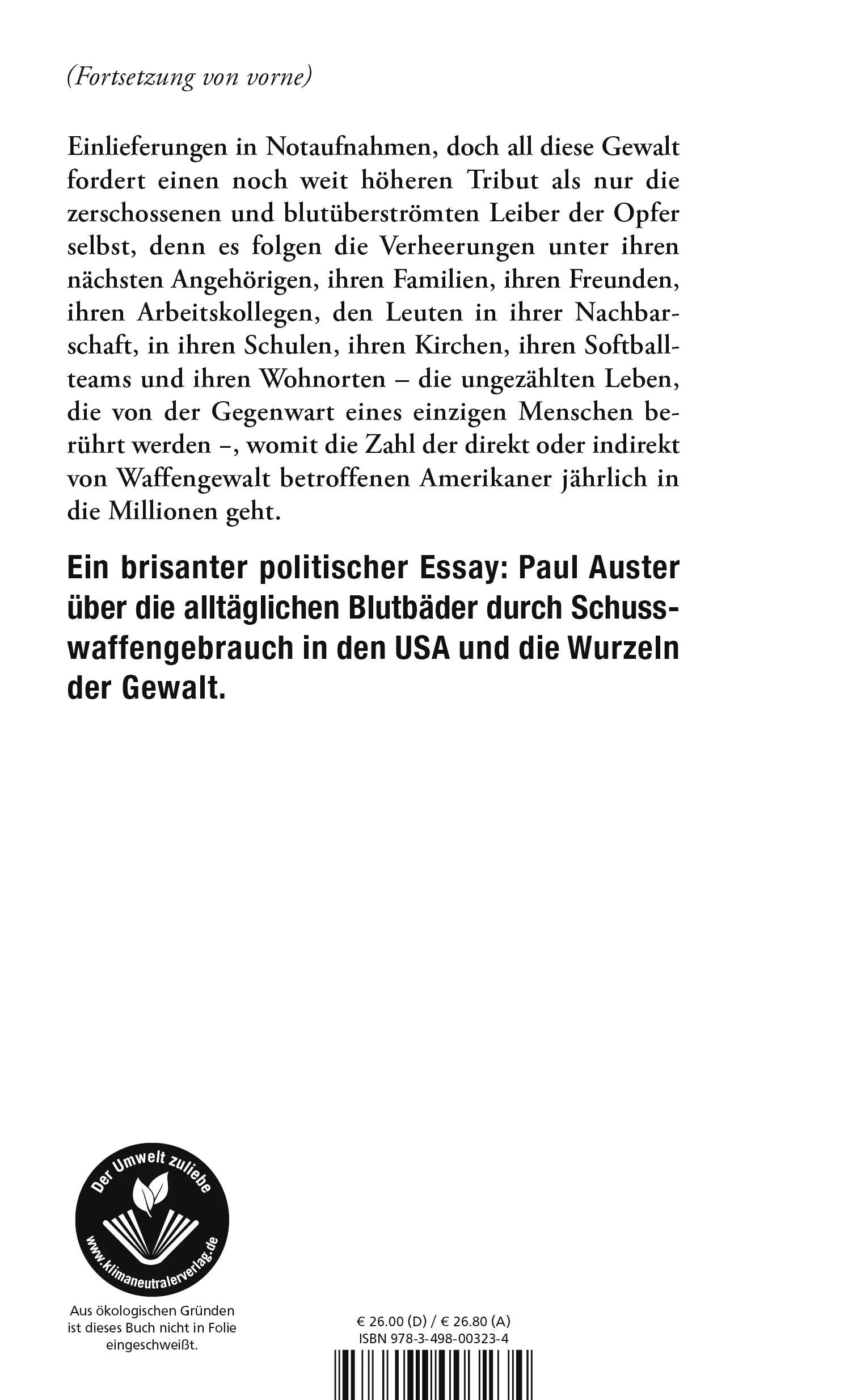 Buchrückseite von 'Bloodbath Nation' mit Klappentext - Gebundene Ausgabe