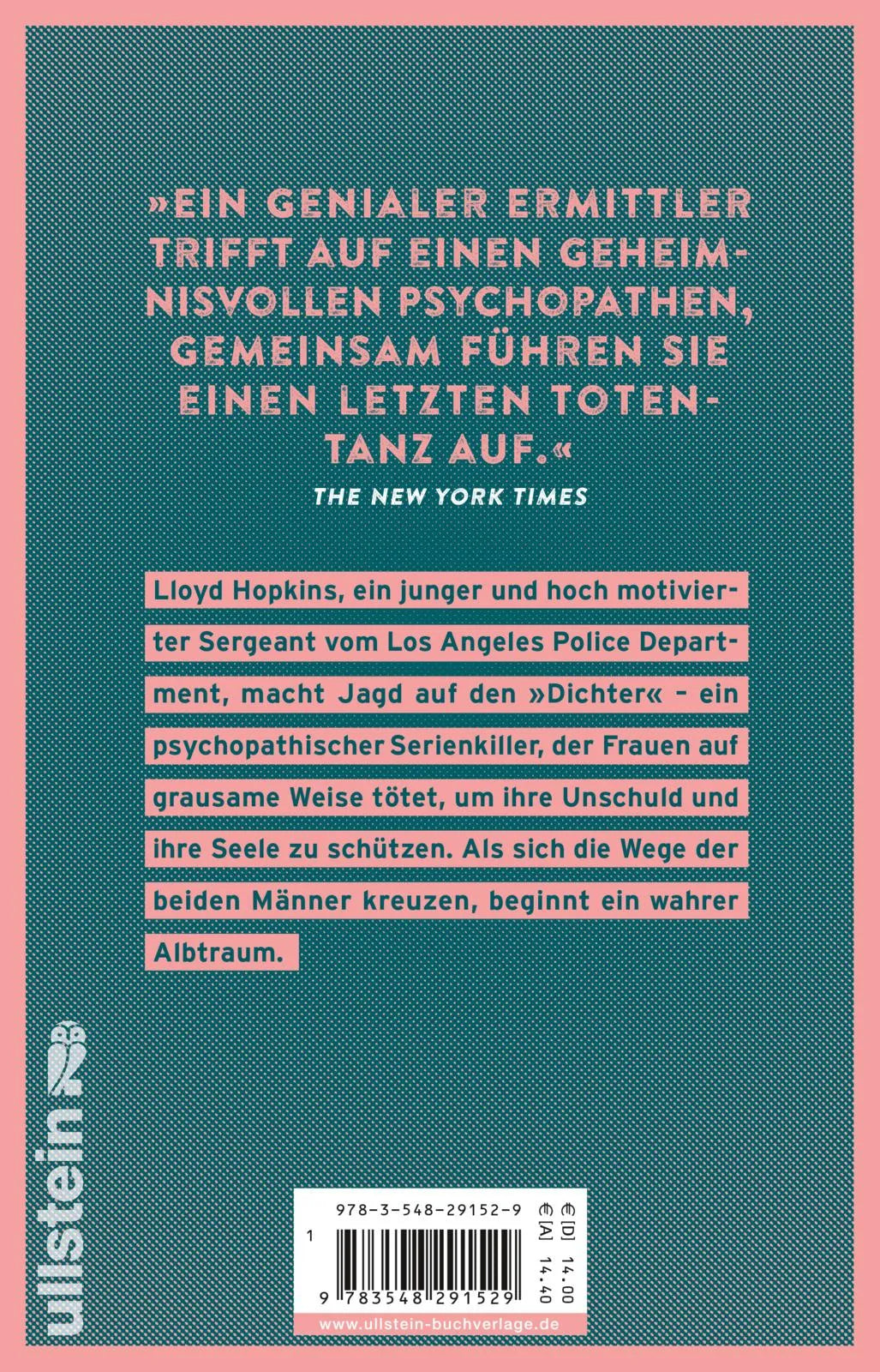 Buchrückseite von 'Blut auf dem Mond' mit Klappentext - Taschenbuch
