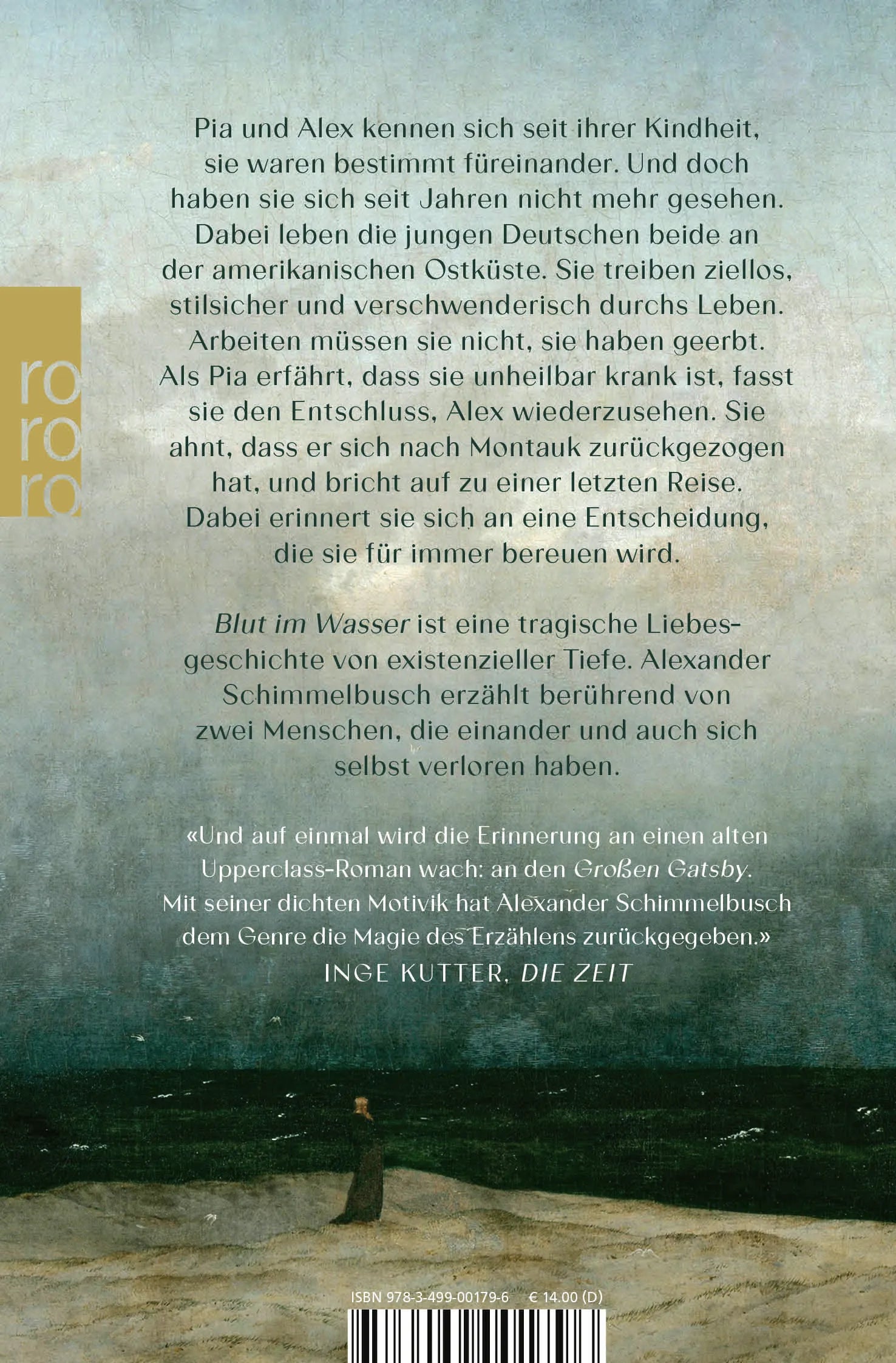 Buchrückseite von 'Blut im Wasser' mit Klappentext - Taschenbuch