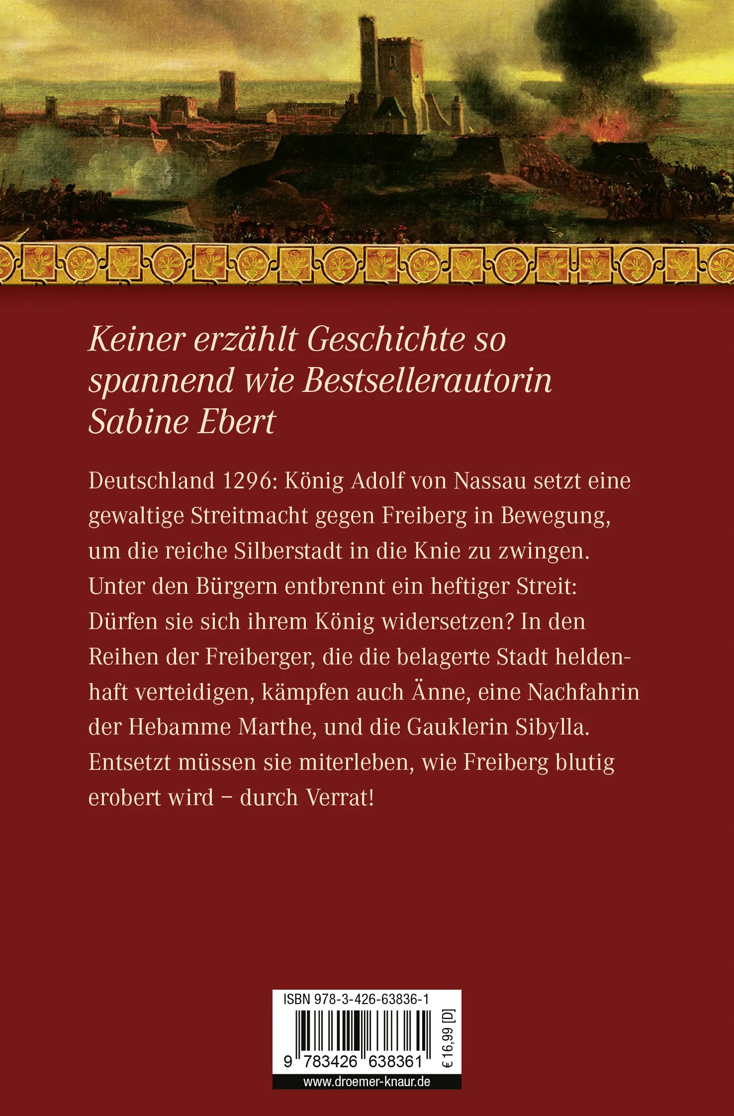 Buchrückseite von 'Blut und Silber' mit Klappentext - Taschenbuch