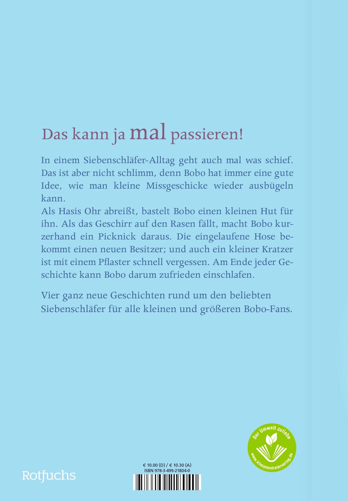 Rückseite: Bobo Siebenschläfer: Ist doch gar nicht schlimm! (Hardcover)