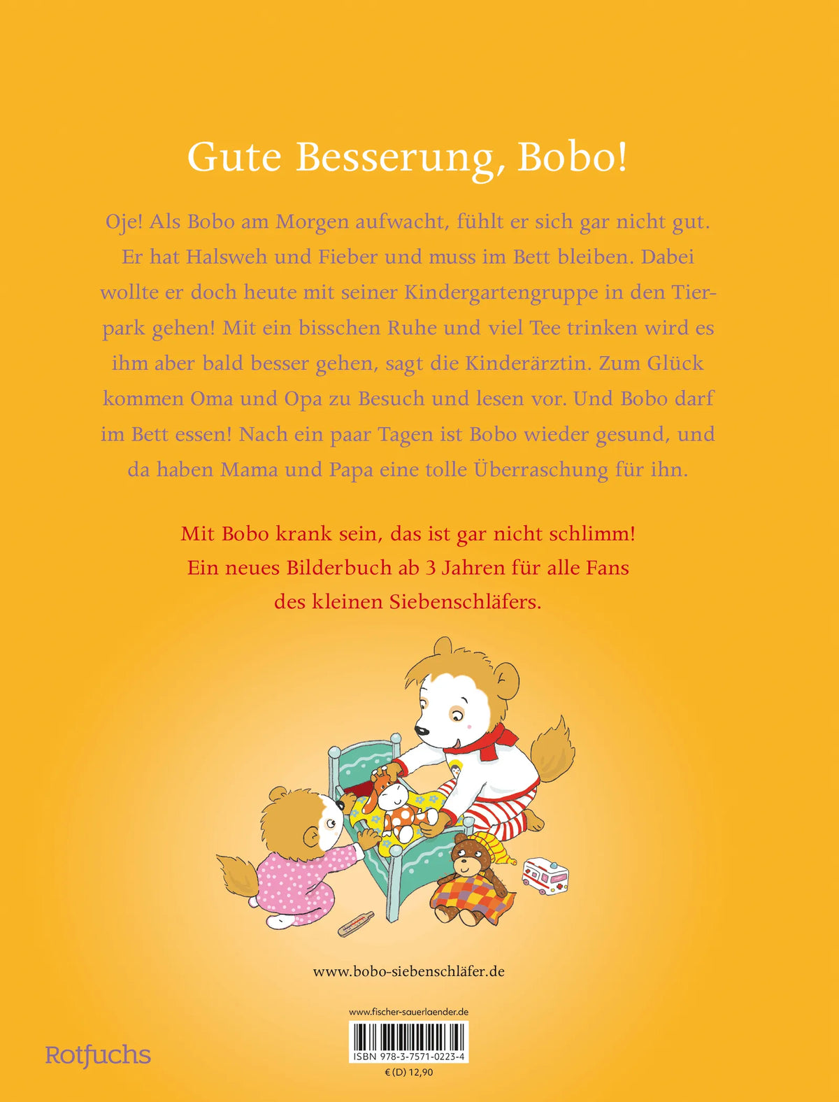 Rückseite: Bobo Siebenschläfer ist krank (Hardcover)