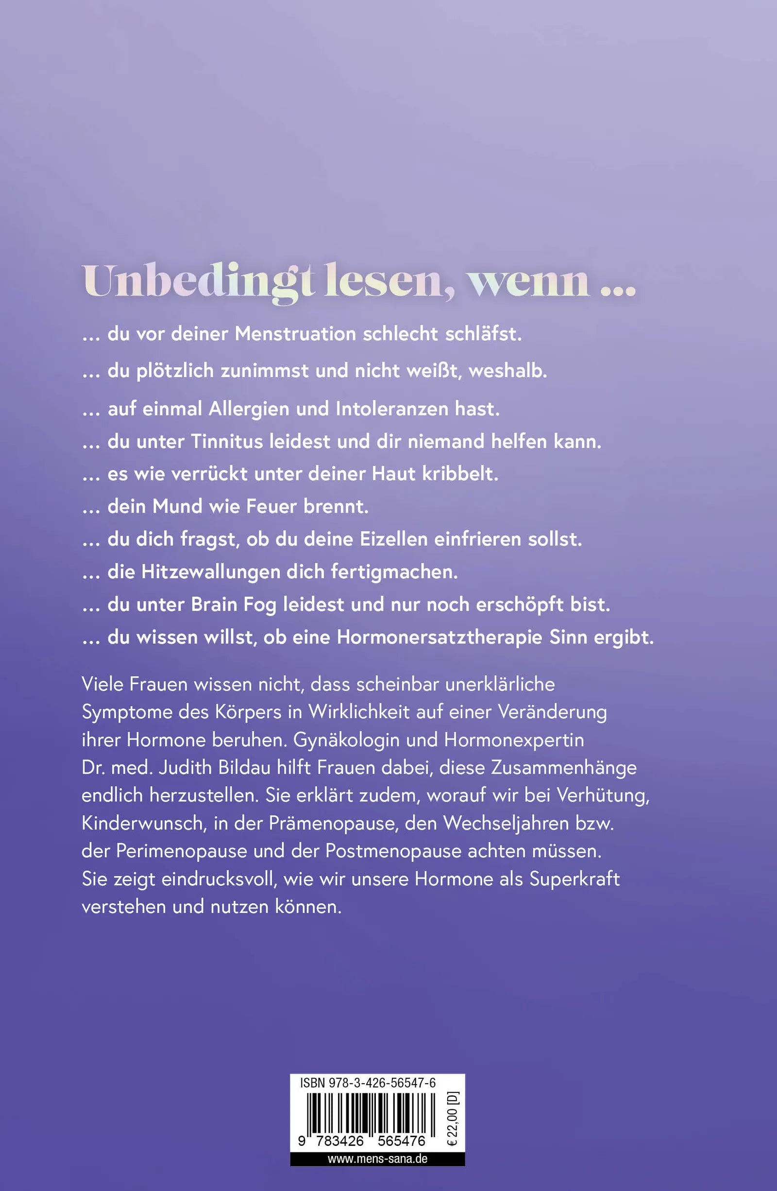 Buchrückseite von 'Body in Balance' mit Klappentext - Gebundene Ausgabe
