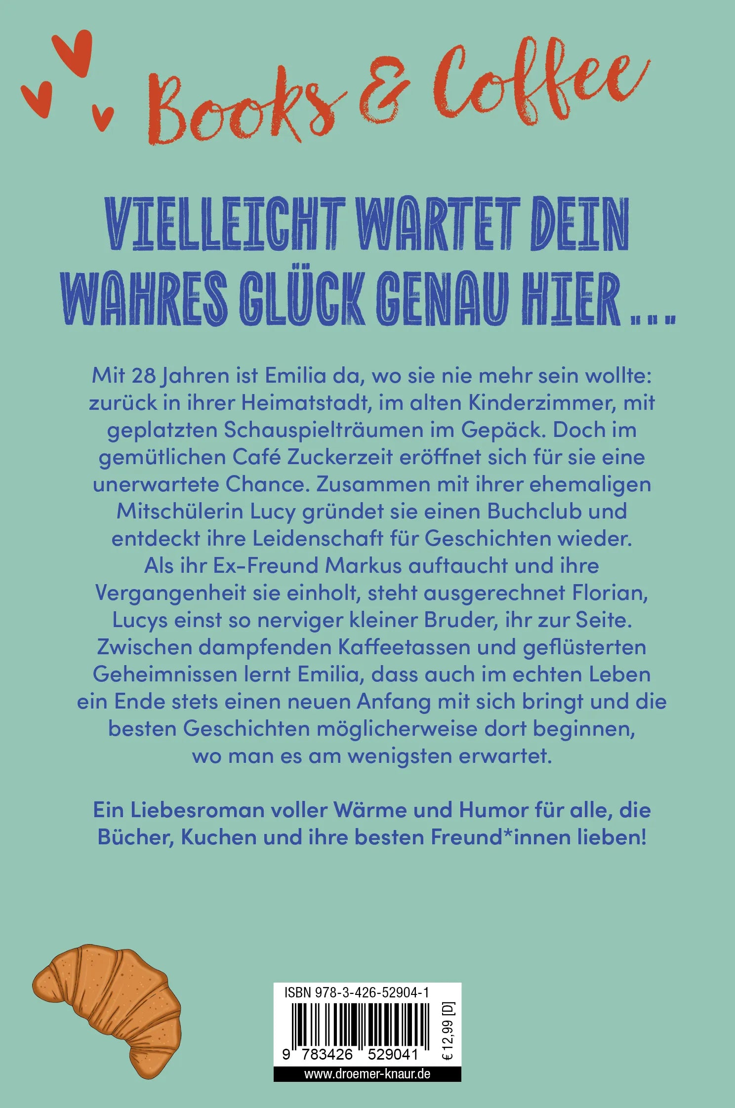 Buchrückseite von 'Books & Coffee - An Wunder muss man glauben' mit Klappentext - Taschenbuch