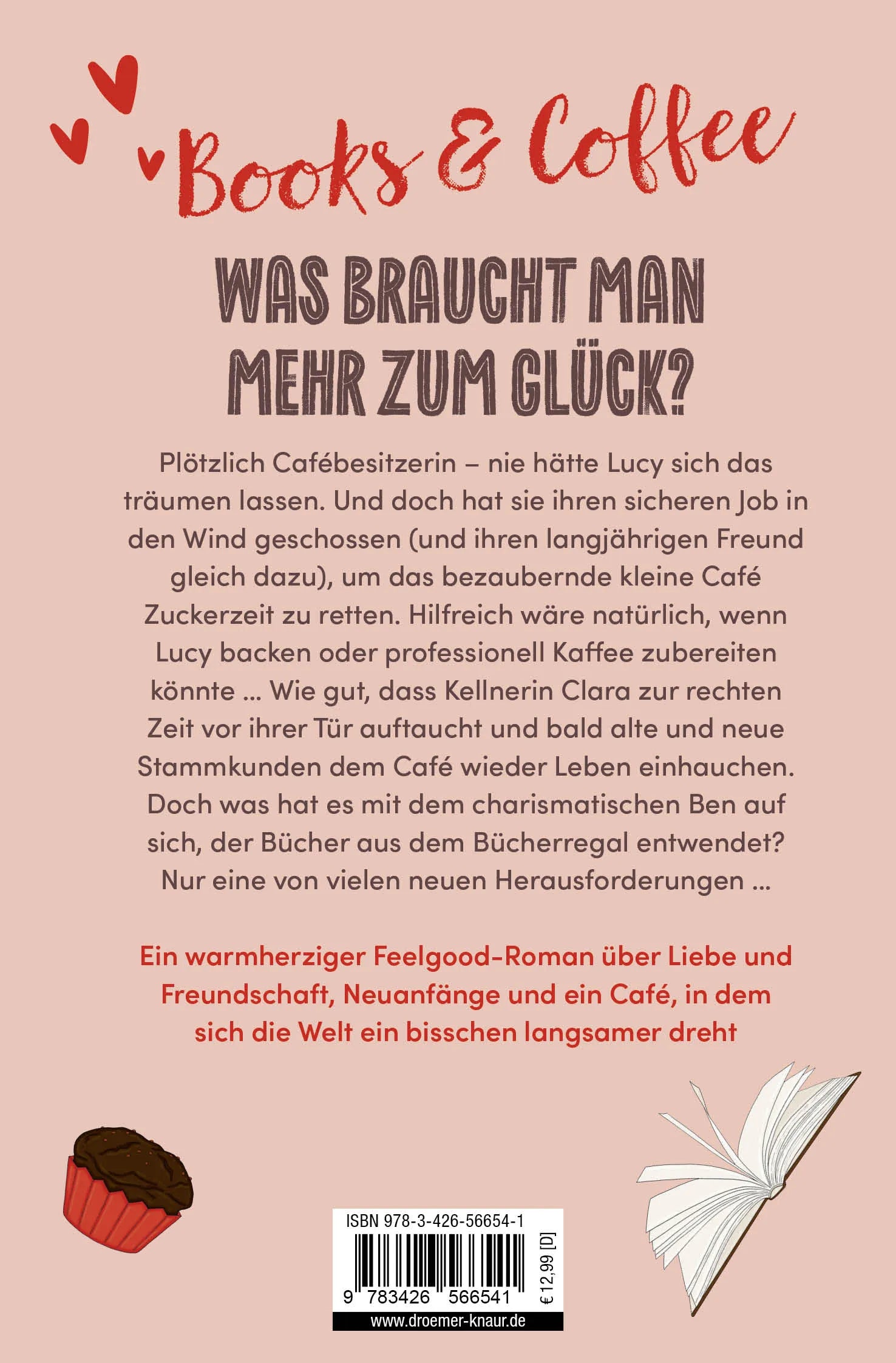 Buchrückseite von 'Books & Coffee - Das Beste liegt immer vor uns' mit Klappentext - Taschenbuch