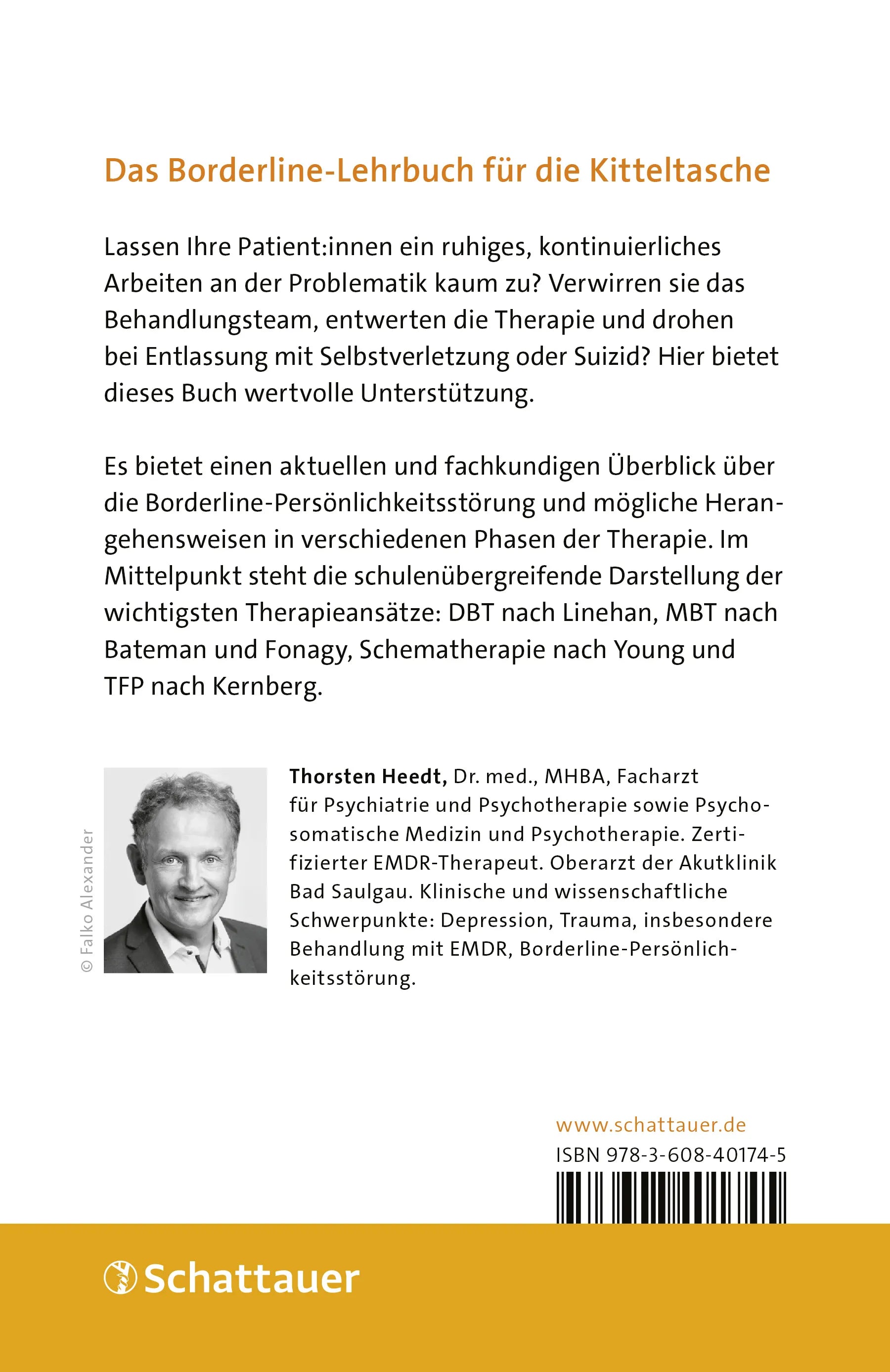 Buchrückseite von 'Borderline-Persönlichkeitsstörung' mit Klappentext - Paperback
