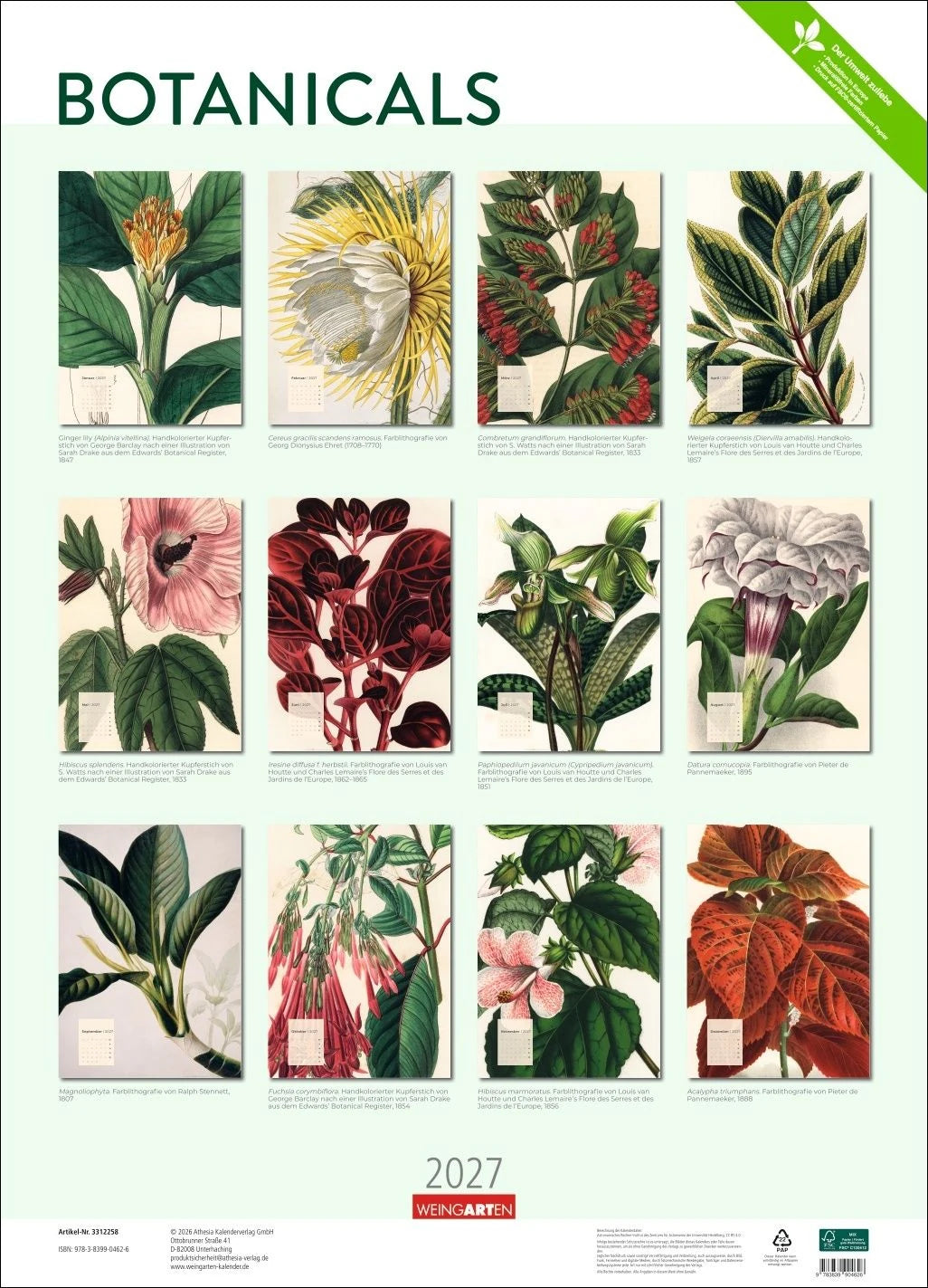 Botanicals Kalender 2027 – Ansicht