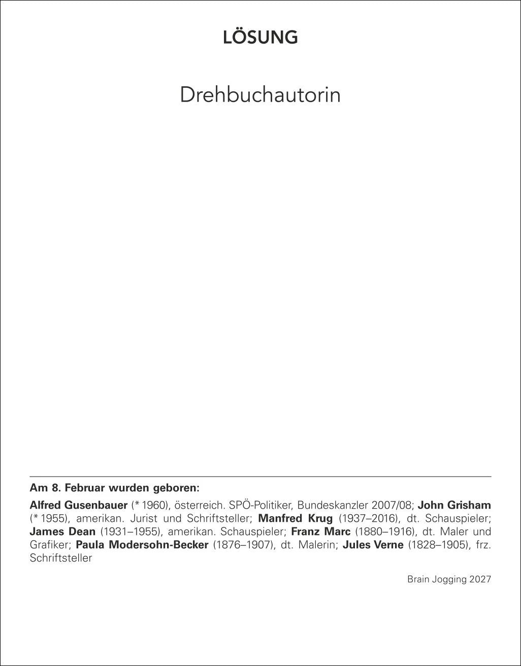 Brain Jogging Tagesabreißkalender 2027 - Gedächtnis, Konzentration, Logik – Ansicht