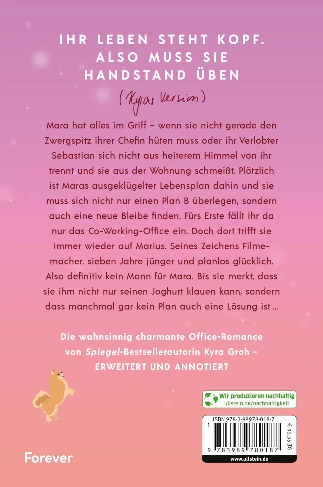 Buchrückseite von 'Breakups and Butterflies' mit Klappentext - Paperback
