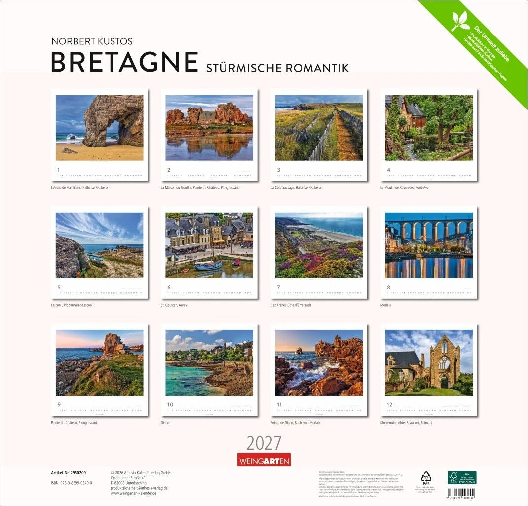 Bretagne Kalender 2027 - Stürmische Romantik – Ansicht