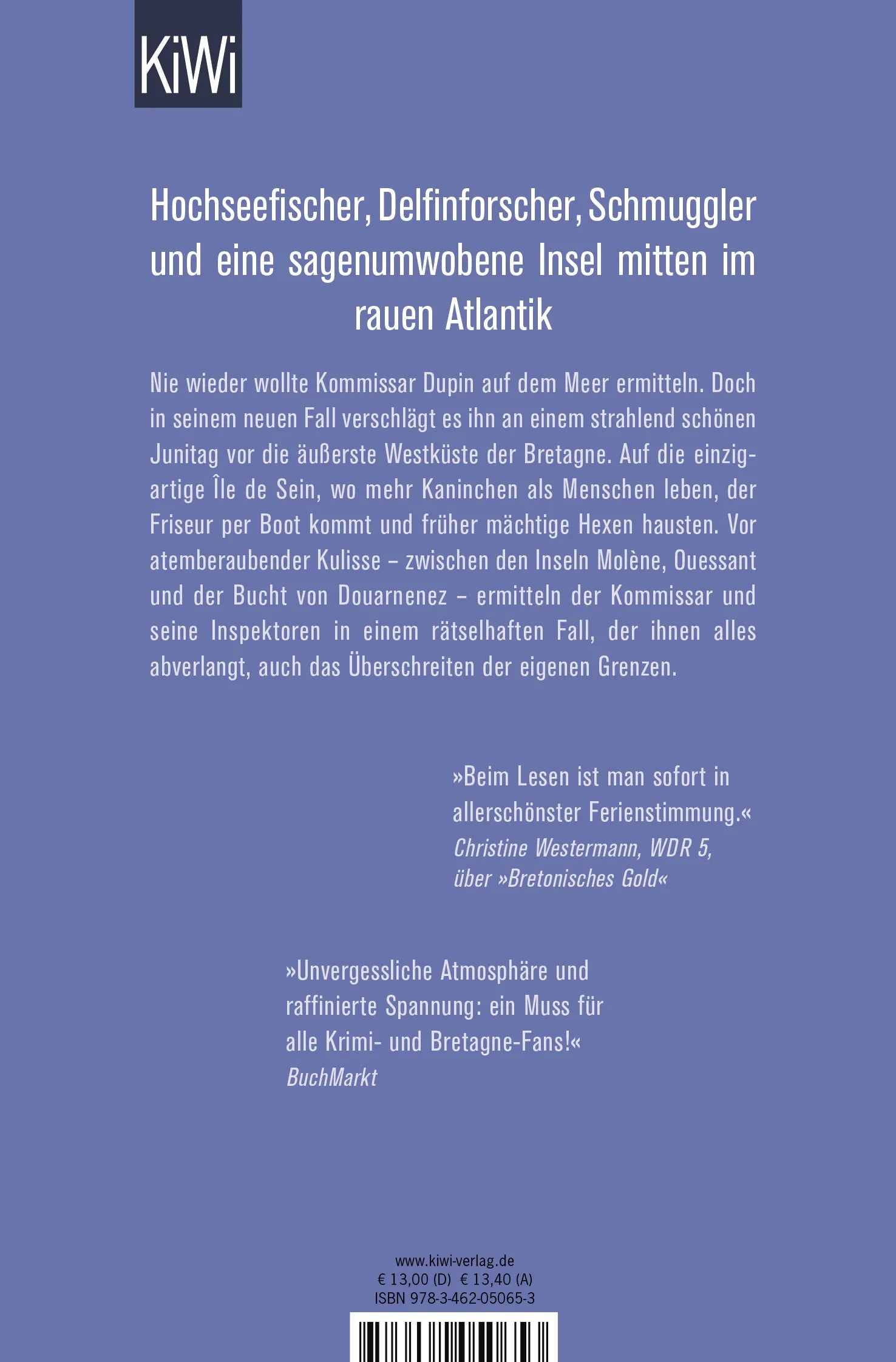 Buchrückseite von 'Bretonische Flut' mit Klappentext - Taschenbuch