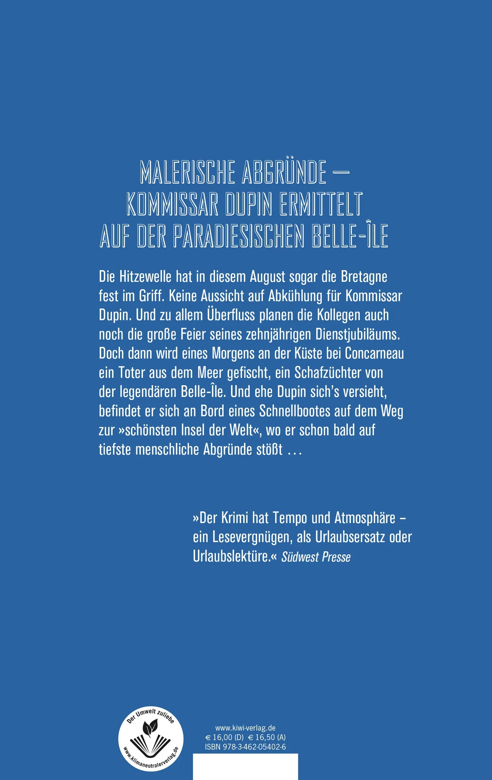 Buchrückseite von 'Bretonische Idylle' mit Klappentext - Paperback