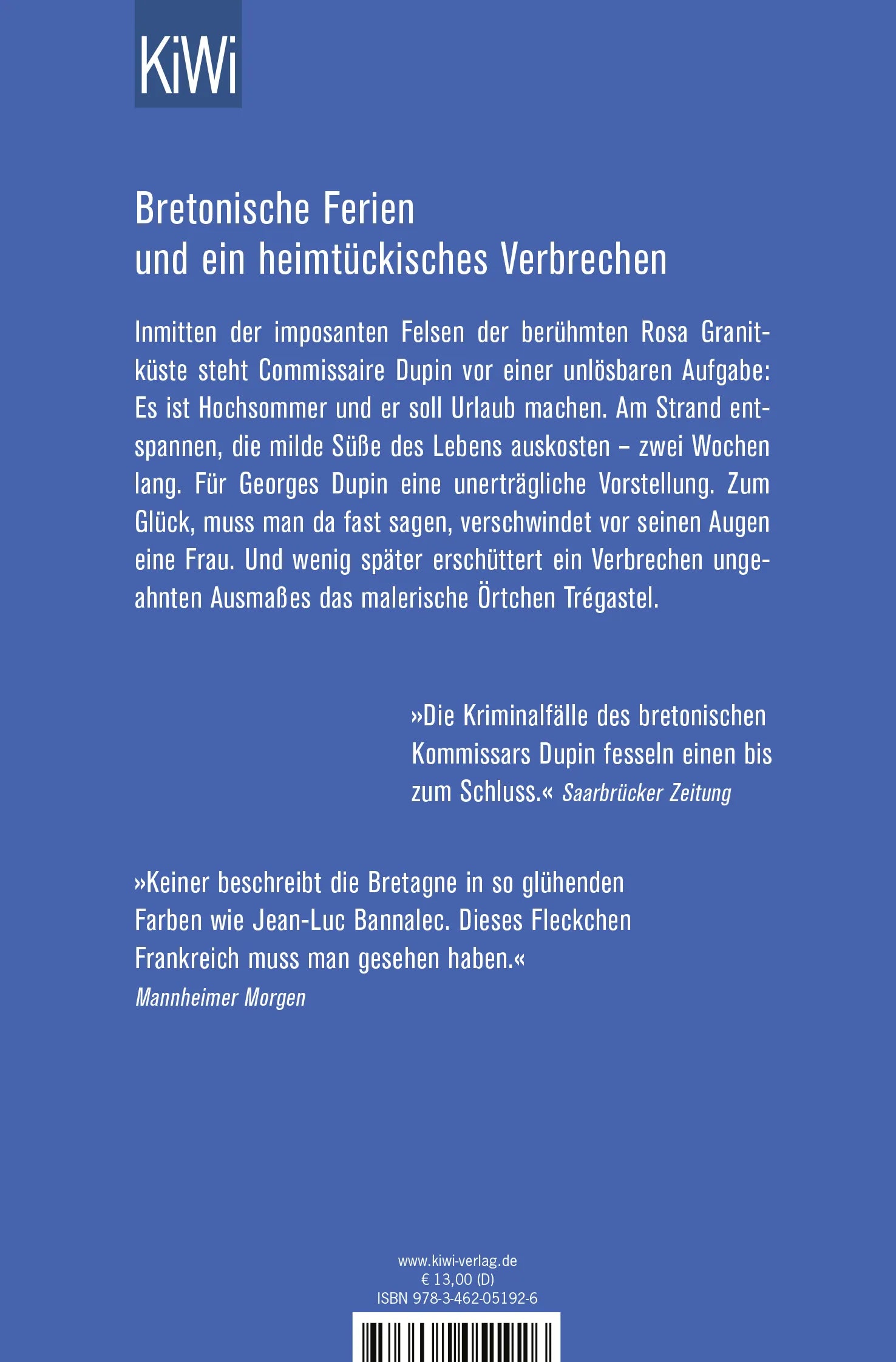 Buchrückseite von 'Bretonisches Leuchten' mit Klappentext - Taschenbuch