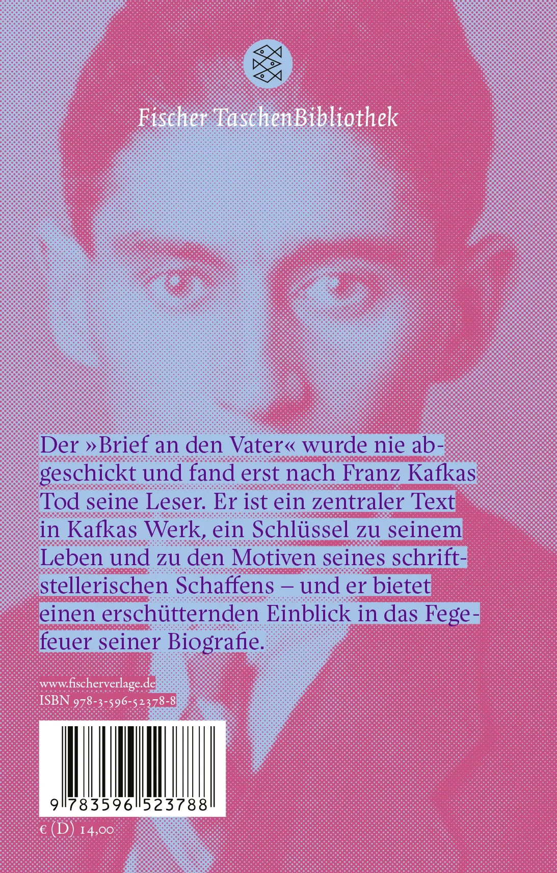 Buchrückseite von 'Brief an den Vater' mit Klappentext - Gebundene Ausgabe