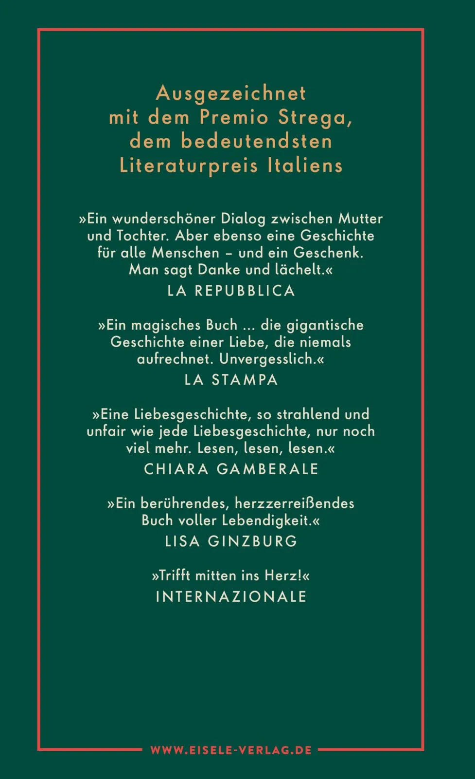 Buchrückseite von 'Brief an mein Kind' mit Klappentext - Gebundene Ausgabe