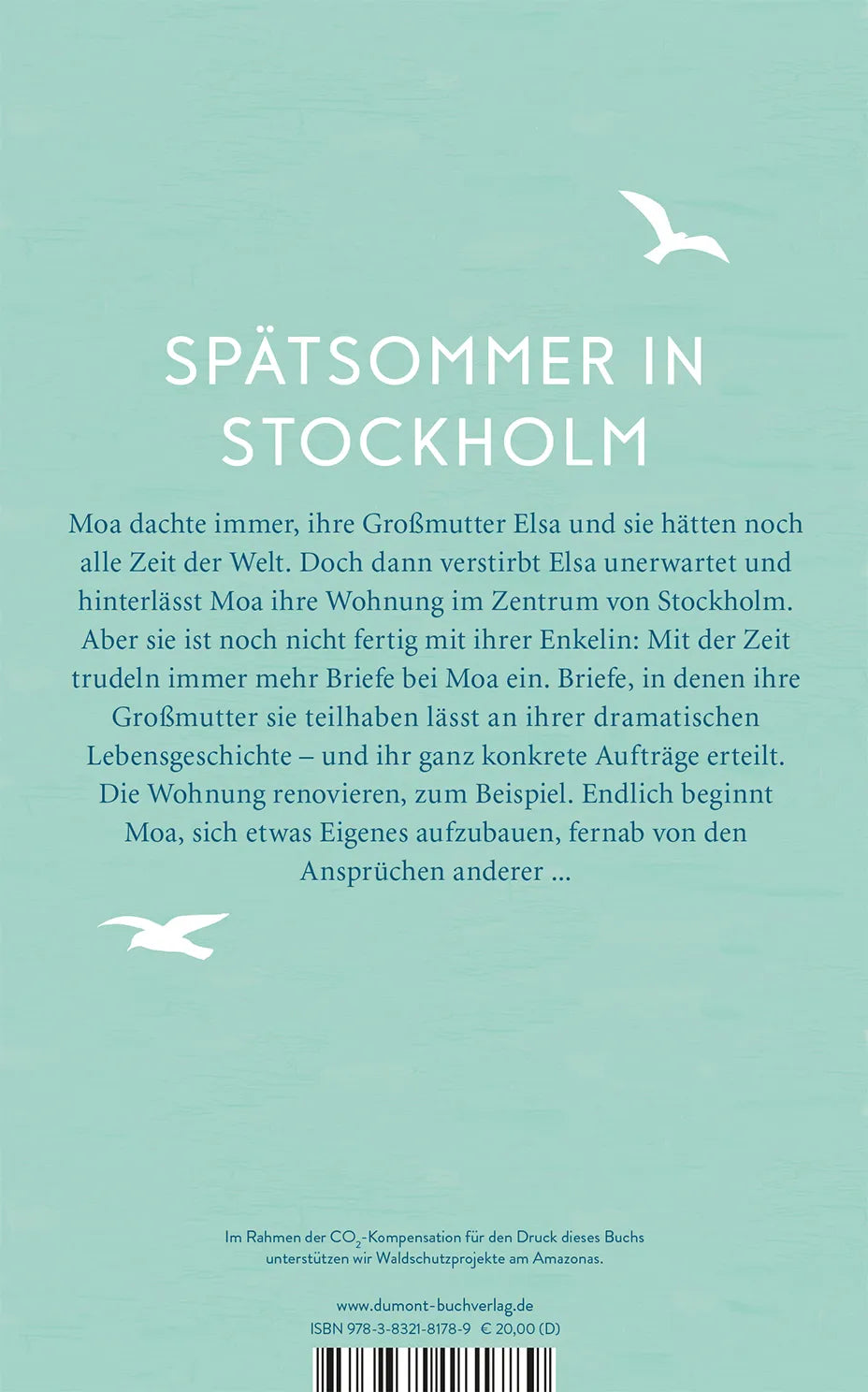 Buchrückseite von 'Briefe an Moa' mit Klappentext - Gebundene Ausgabe