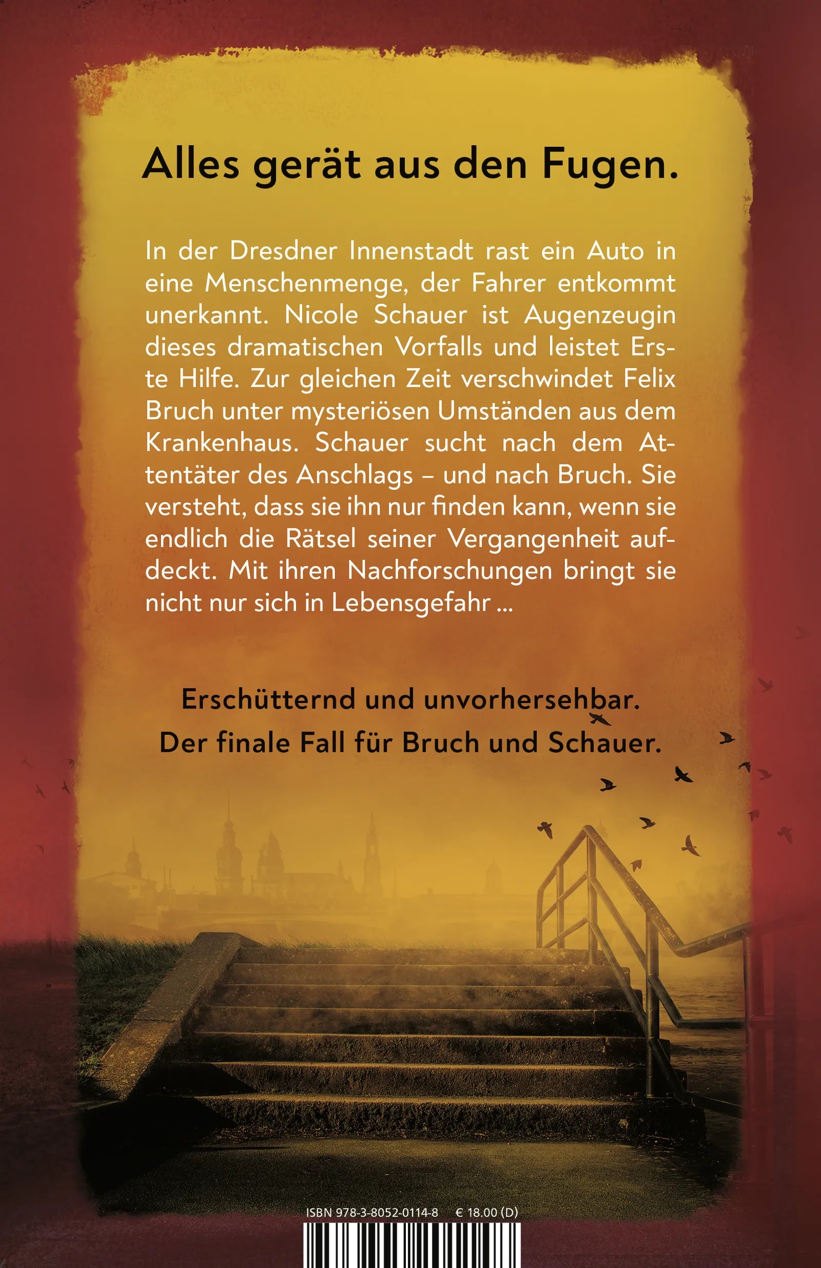 Buchrückseite von 'Bruch: Am Abgrund' mit Klappentext - Paperback