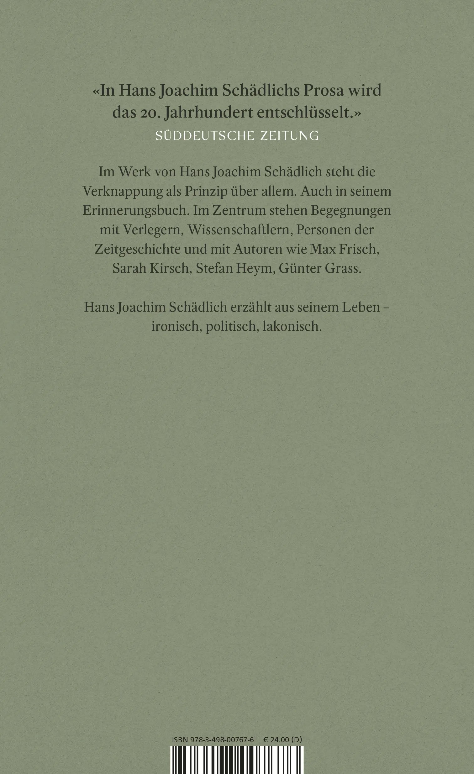 Buchrückseite von 'Bruchstücke' mit Klappentext - Gebundene Ausgabe