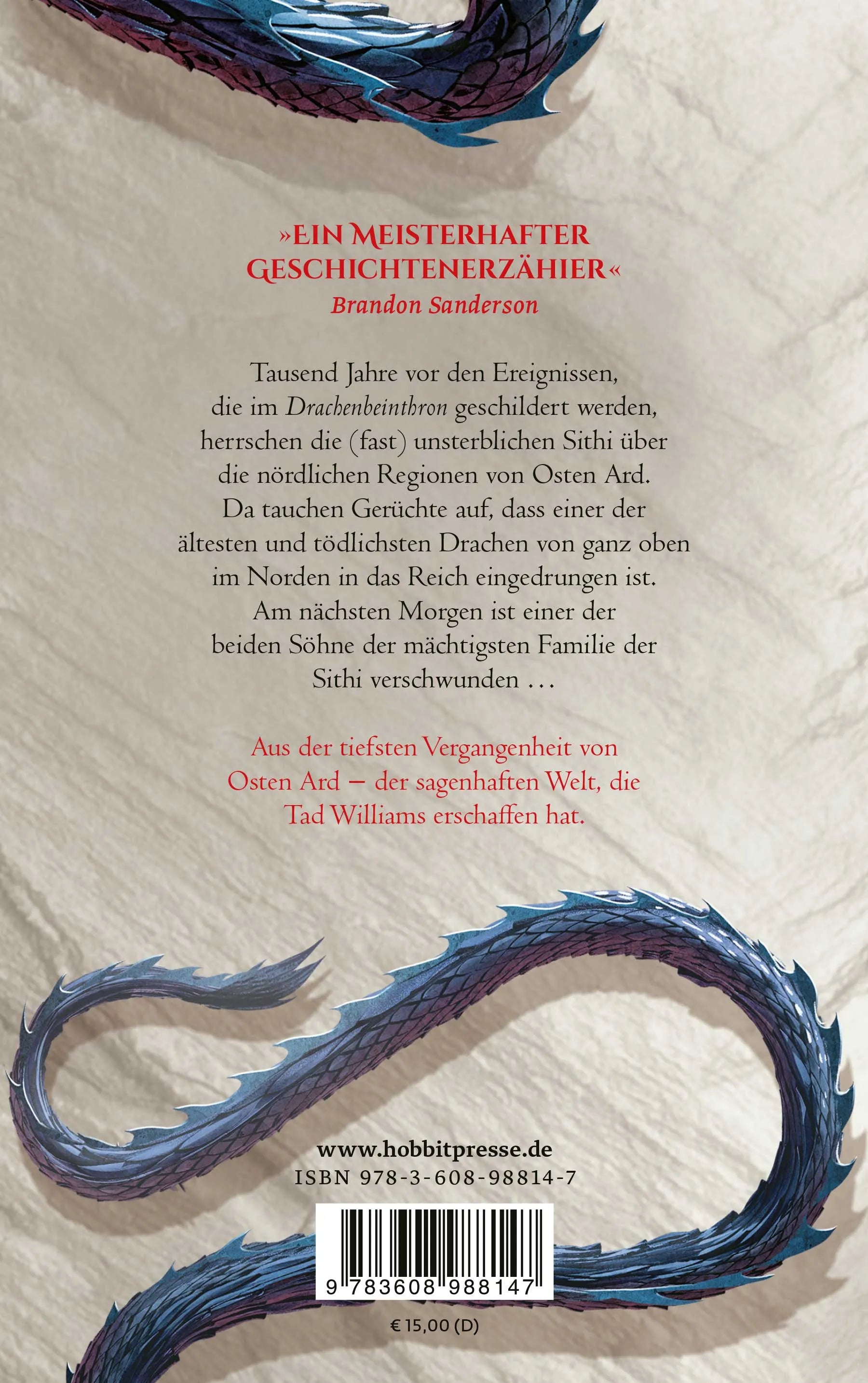 Buchrückseite von 'Brüder des Windes' mit Klappentext - Taschenbuch