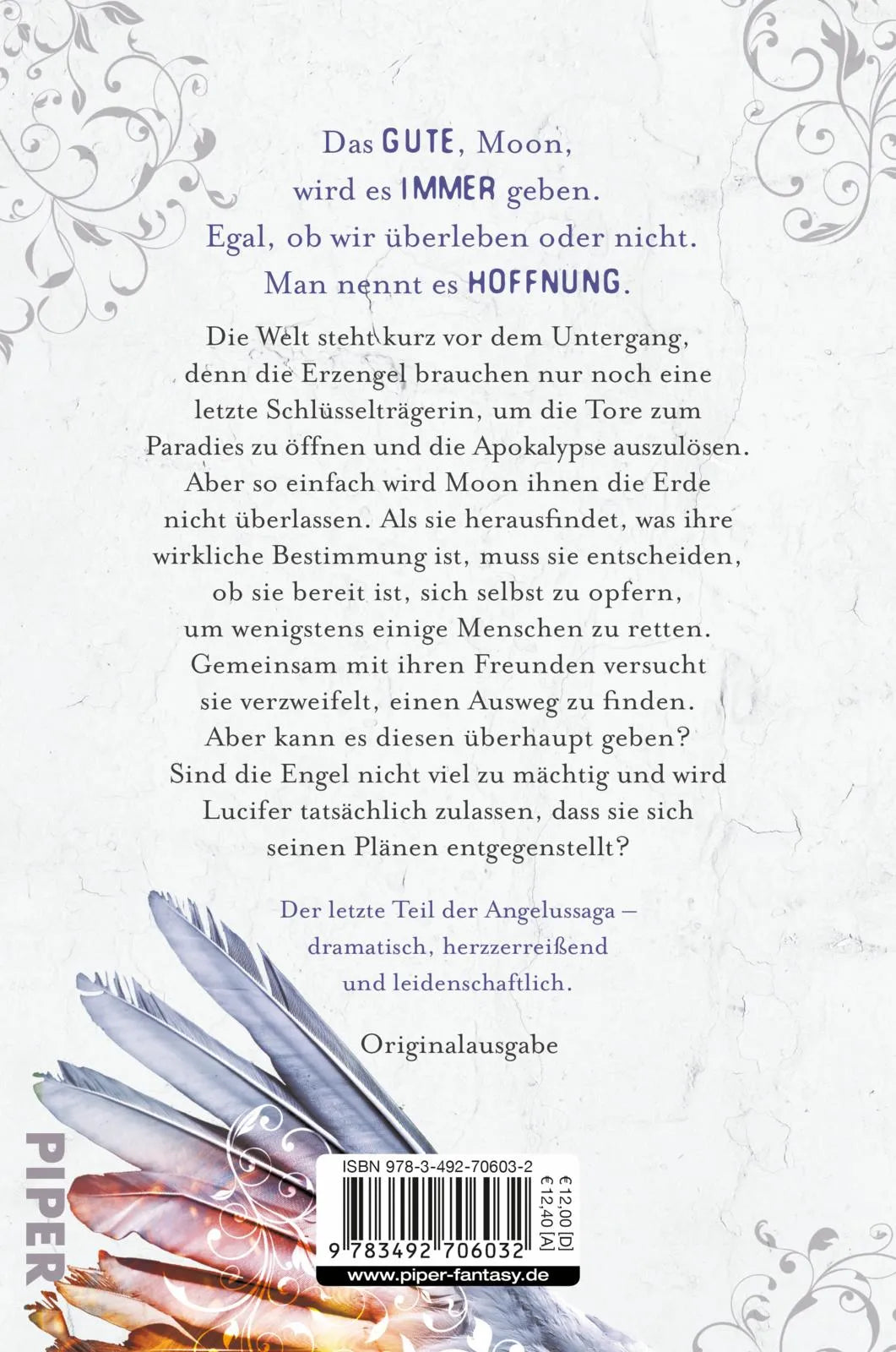 Buchrückseite von 'Buch der Engel' mit Klappentext - Paperback