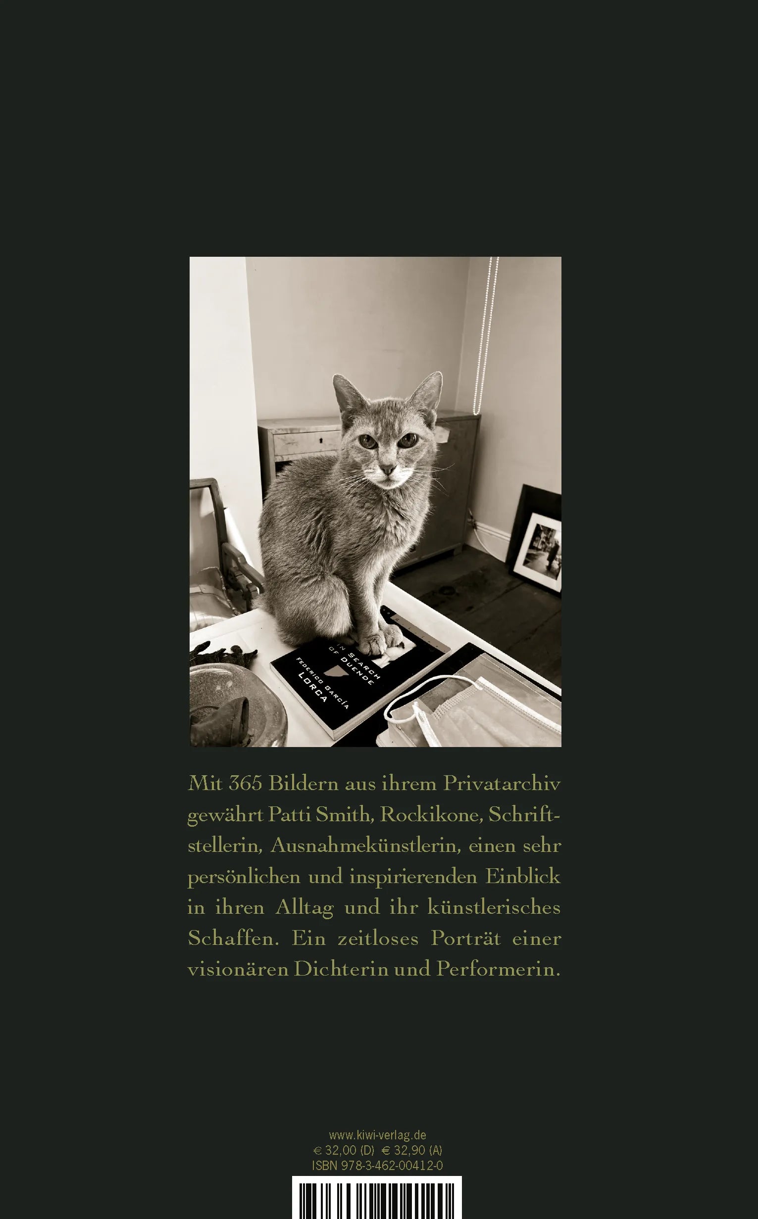 Buchrückseite von 'Buch der Tage' mit Klappentext - Gebundene Ausgabe