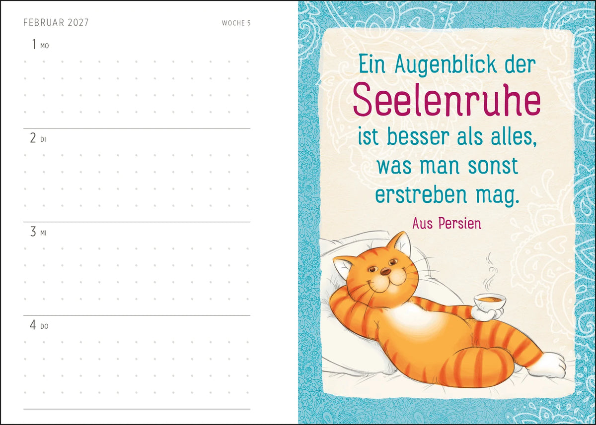 Buchkalender 2027: Om-Katze: Bloß kein Stress! – Ansicht