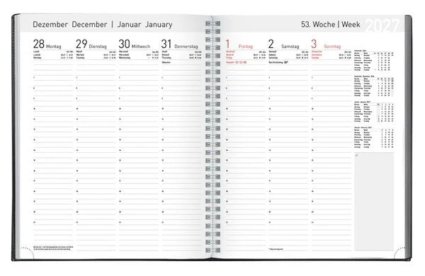 Buchkalender Manager-Timer Tizio Flexicover 2027 – Ansicht