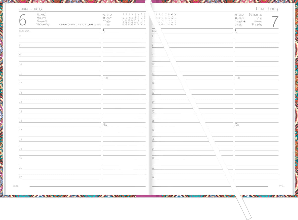 Buchkalender Style Oriental 2027 – Ansicht