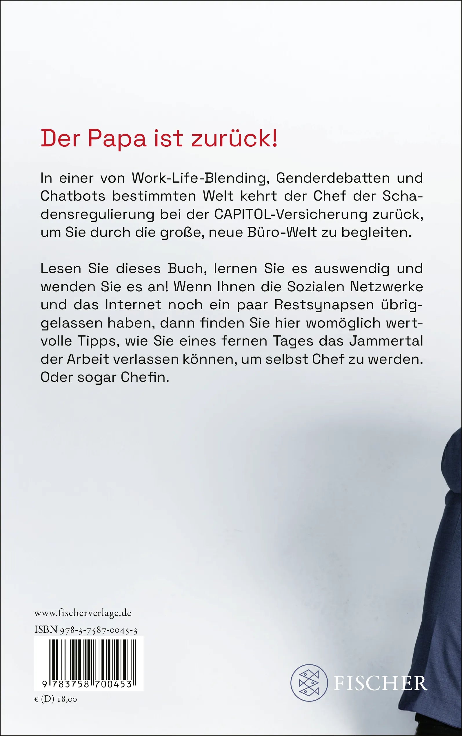 Buchrückseite von 'Büro ist besser als richtig arbeiten. STROMBERG' mit Klappentext - Paperback
