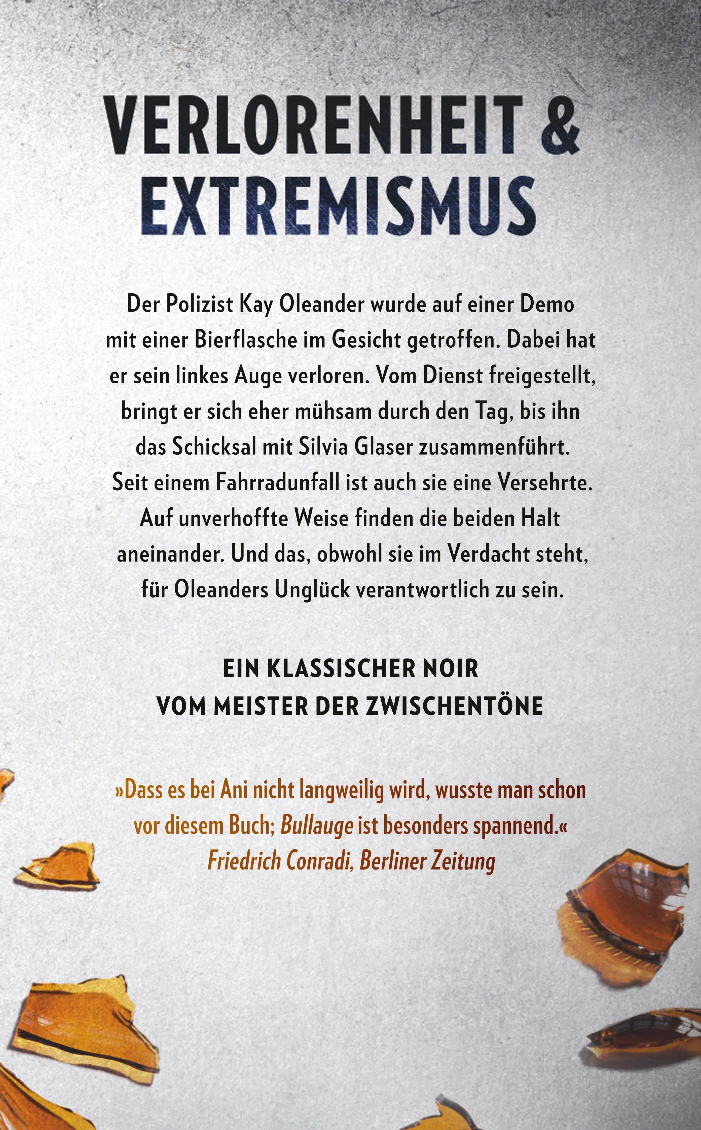 Buchrückseite von 'Bullauge' mit Klappentext - Taschenbuch