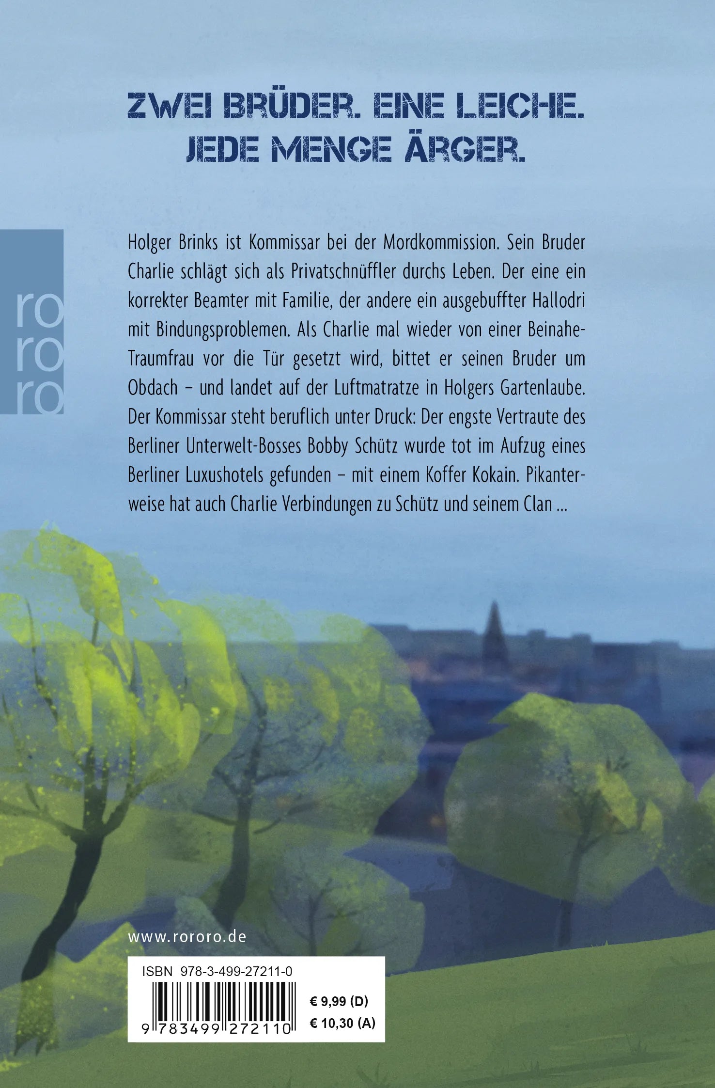Buchrückseite von 'Bullenbrüder: Tote haben keine Freunde' mit Klappentext - Taschenbuch
