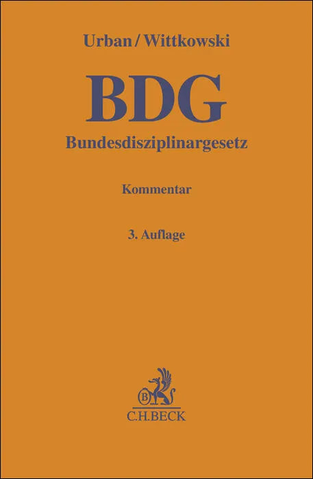 Buchcover von 'Bundesdisziplinargesetz. BDG' - Gebundene Ausgabe von Richard Urban