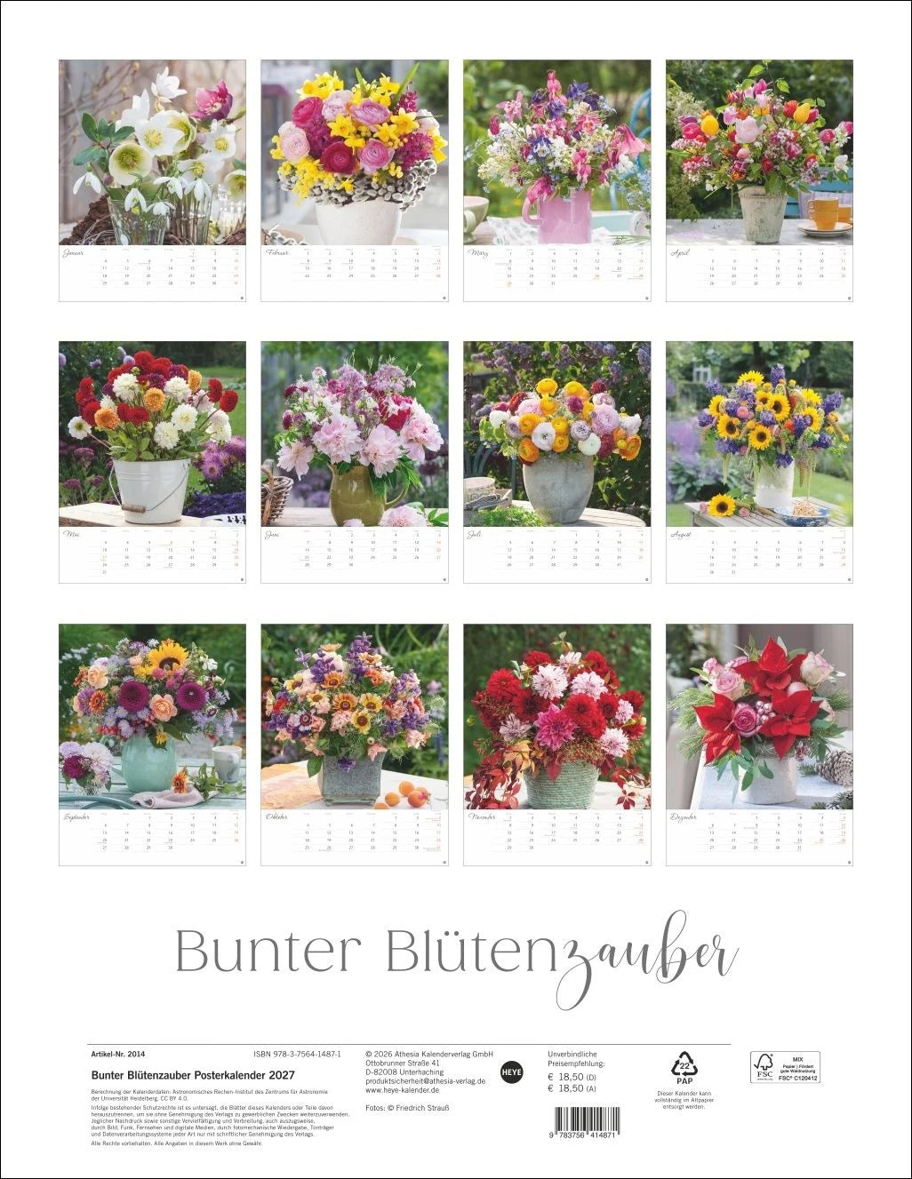 Bunter Blütenzauber Posterkalender 2027 – Ansicht