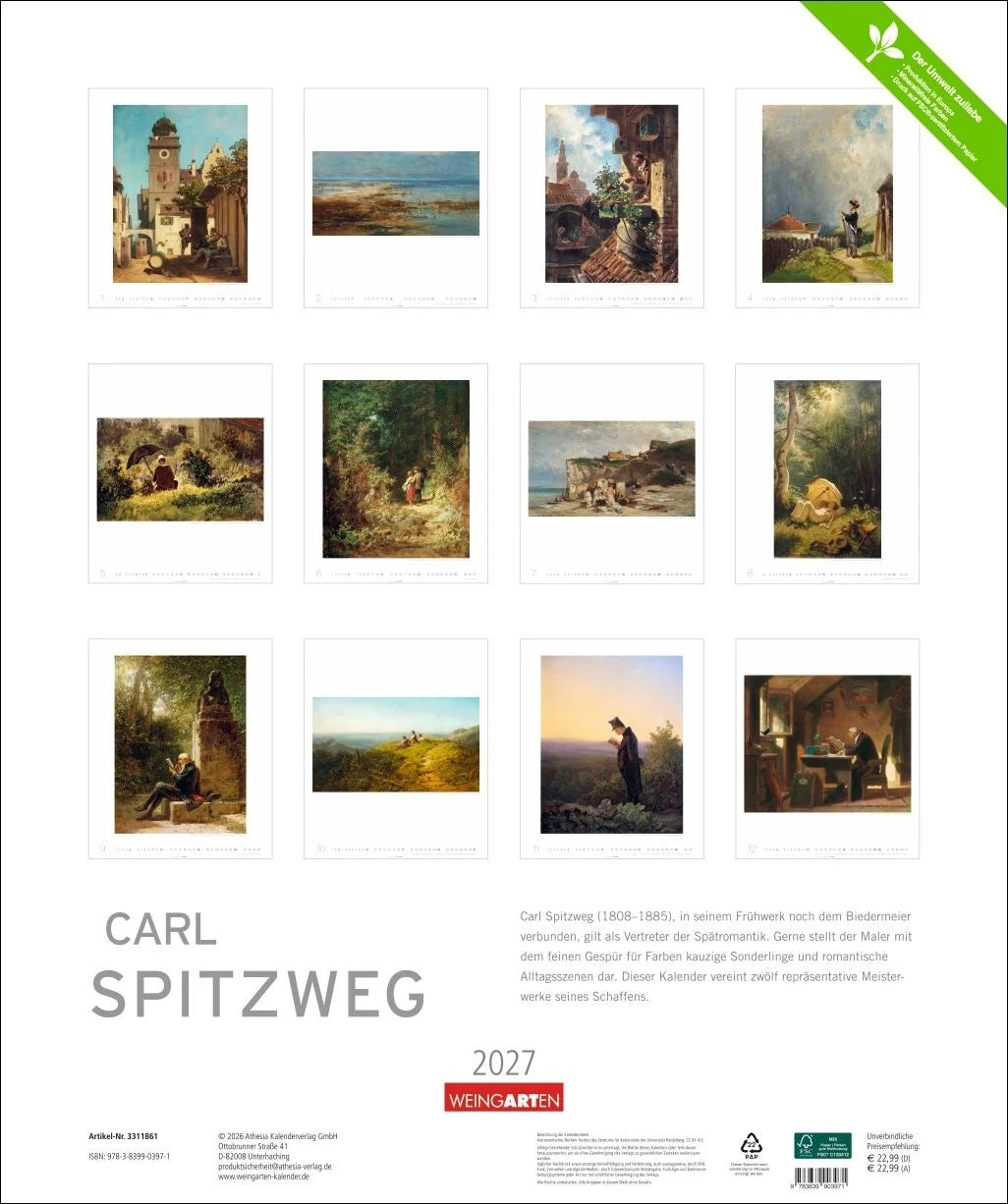Carl Spitzweg Edition Kalender 2027 – Ansicht