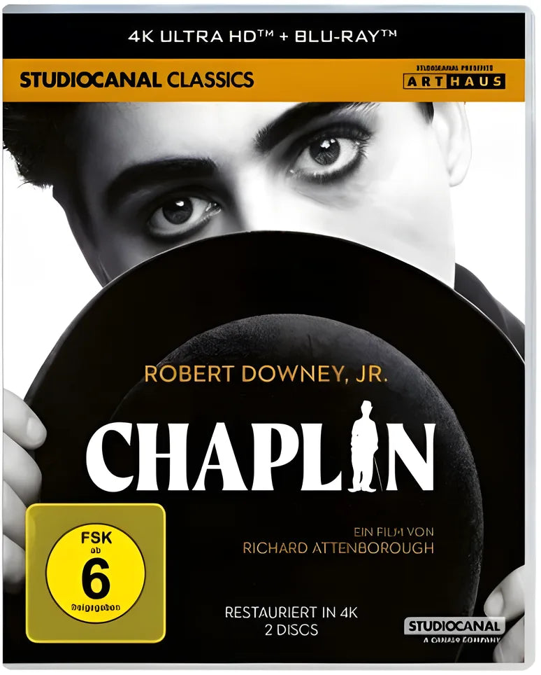 4K UHD Blu-ray-Cover: Chaplin. Regie: Richard Attenborough