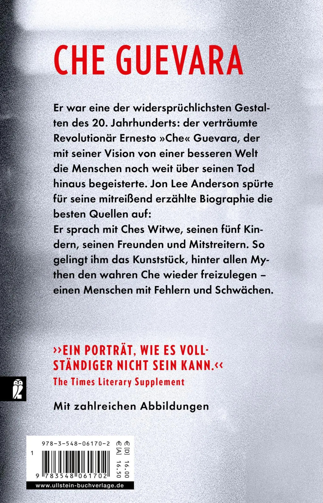 Buchrückseite von 'Che - Die Biographie' mit Klappentext - Taschenbuch
