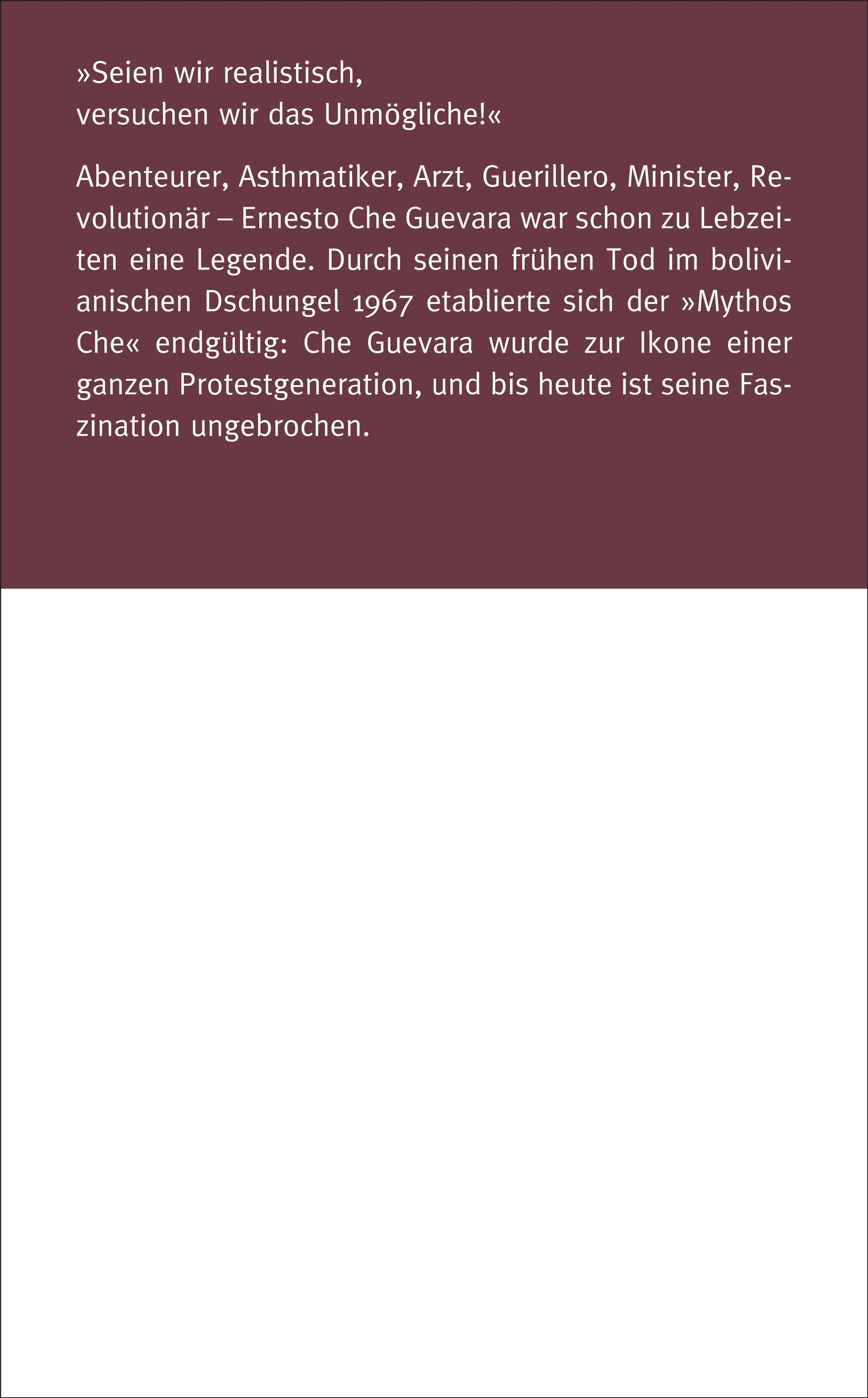 Buchrückseite von 'Che Guevara' mit Klappentext - Taschenbuch