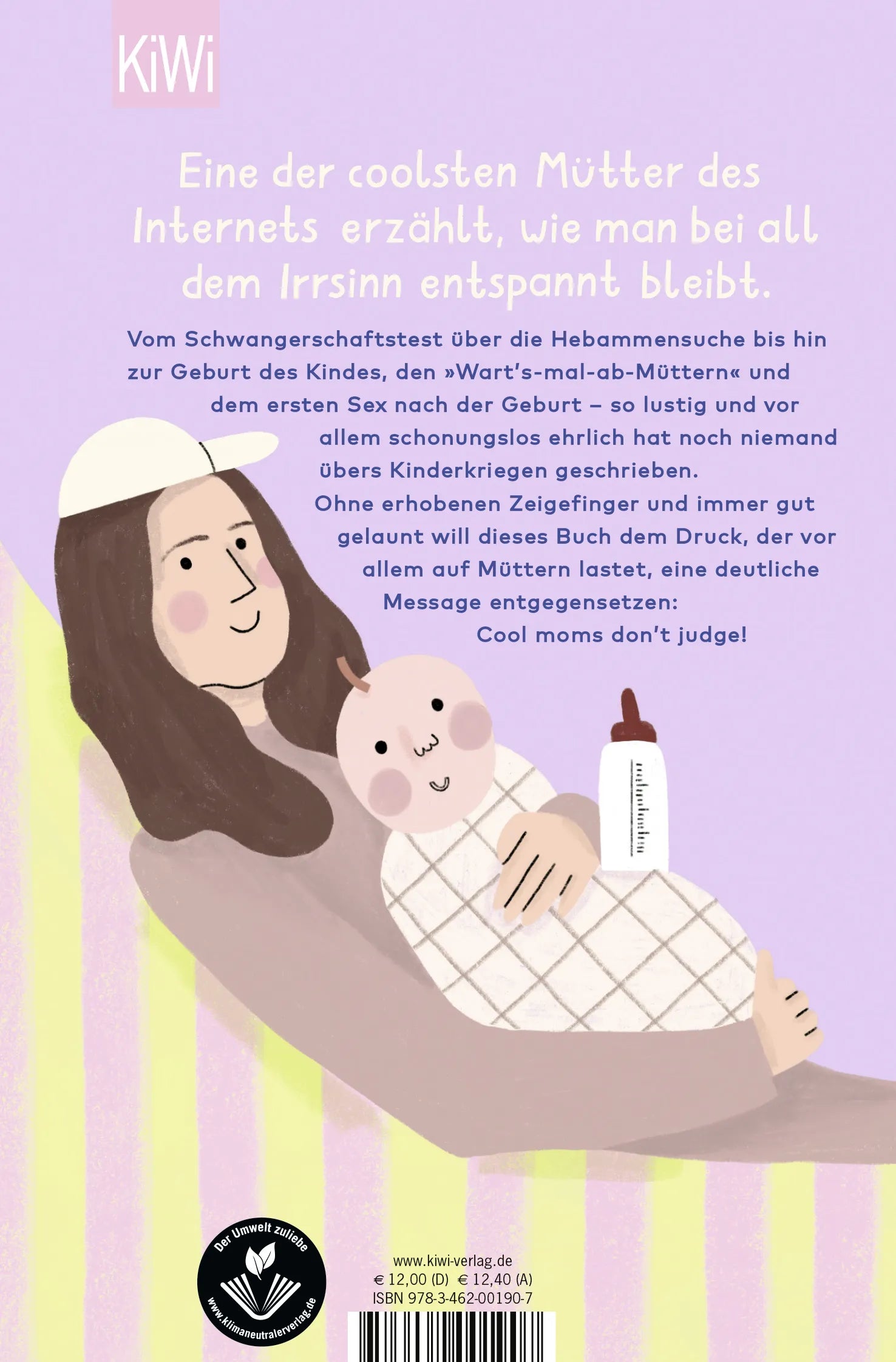 Buchrückseite von 'Chillig mit Baby' mit Klappentext - Taschenbuch
