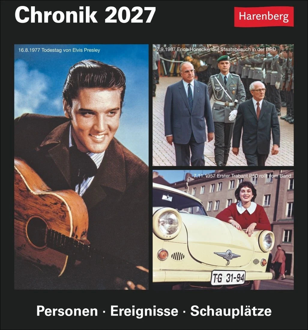 Tischkalender: Chronik Tagesabreißkalender 2027 - Kulturkalender - Personen, Ereignisse, Schauplätze